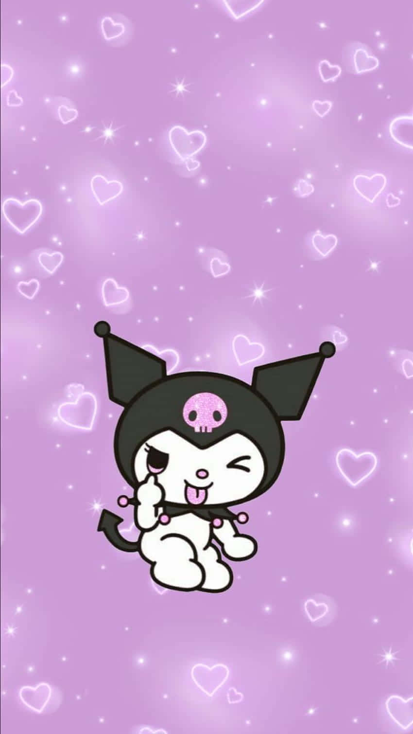 Download Cute Kuromi Silly Face Violet Wallpaper