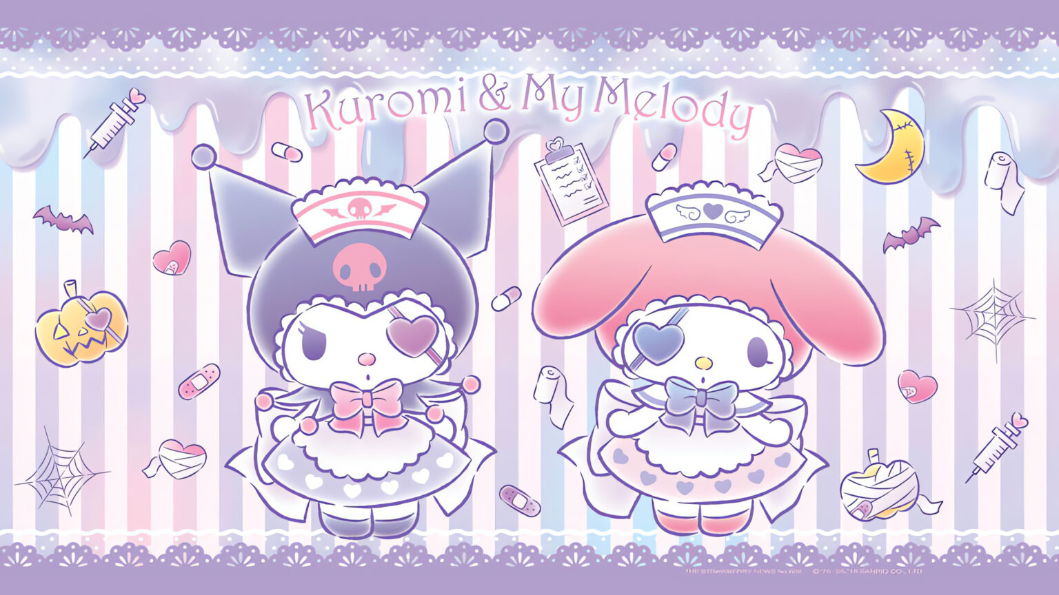Cute Kuromi & My Melody Nurse Desktop Wallpaper