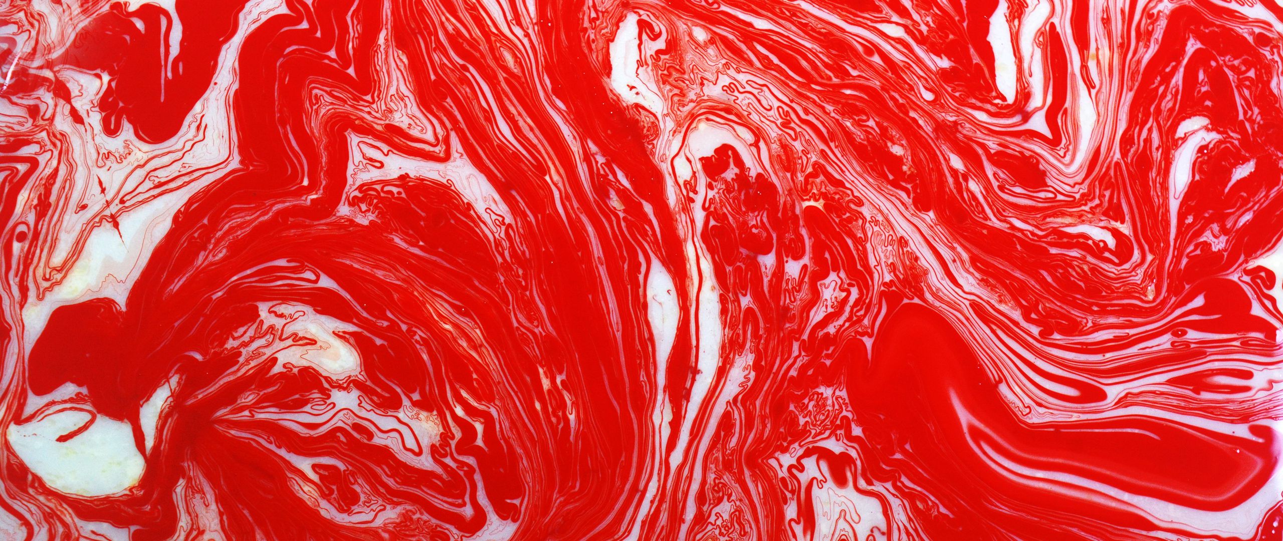 Download wallpaper 2560x1080 paint, stains, red, liquid dual wide 1080p HD background