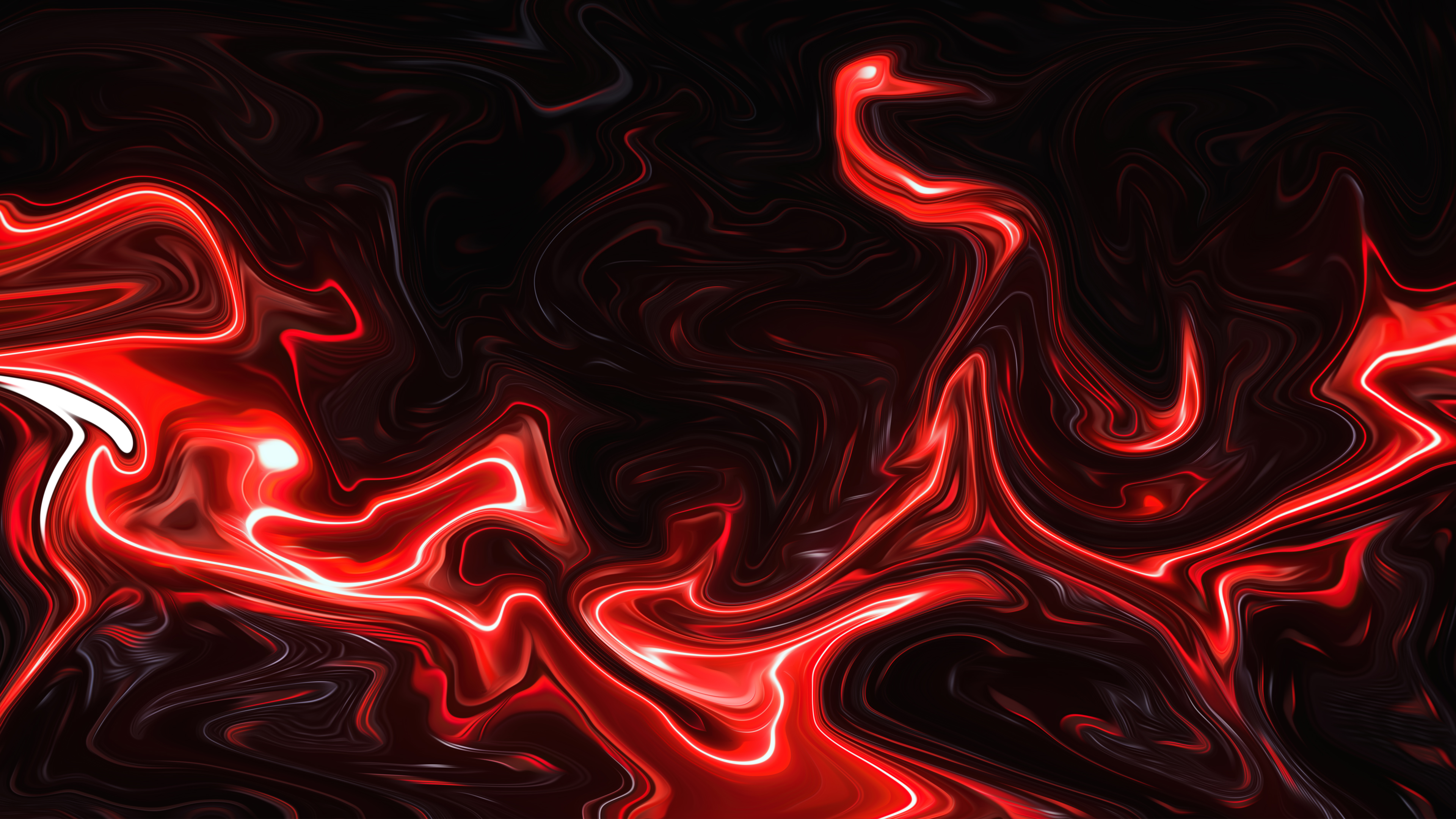 Abstract Fluid Liquid Artwork Red Neon Wallpaper:3840x2160