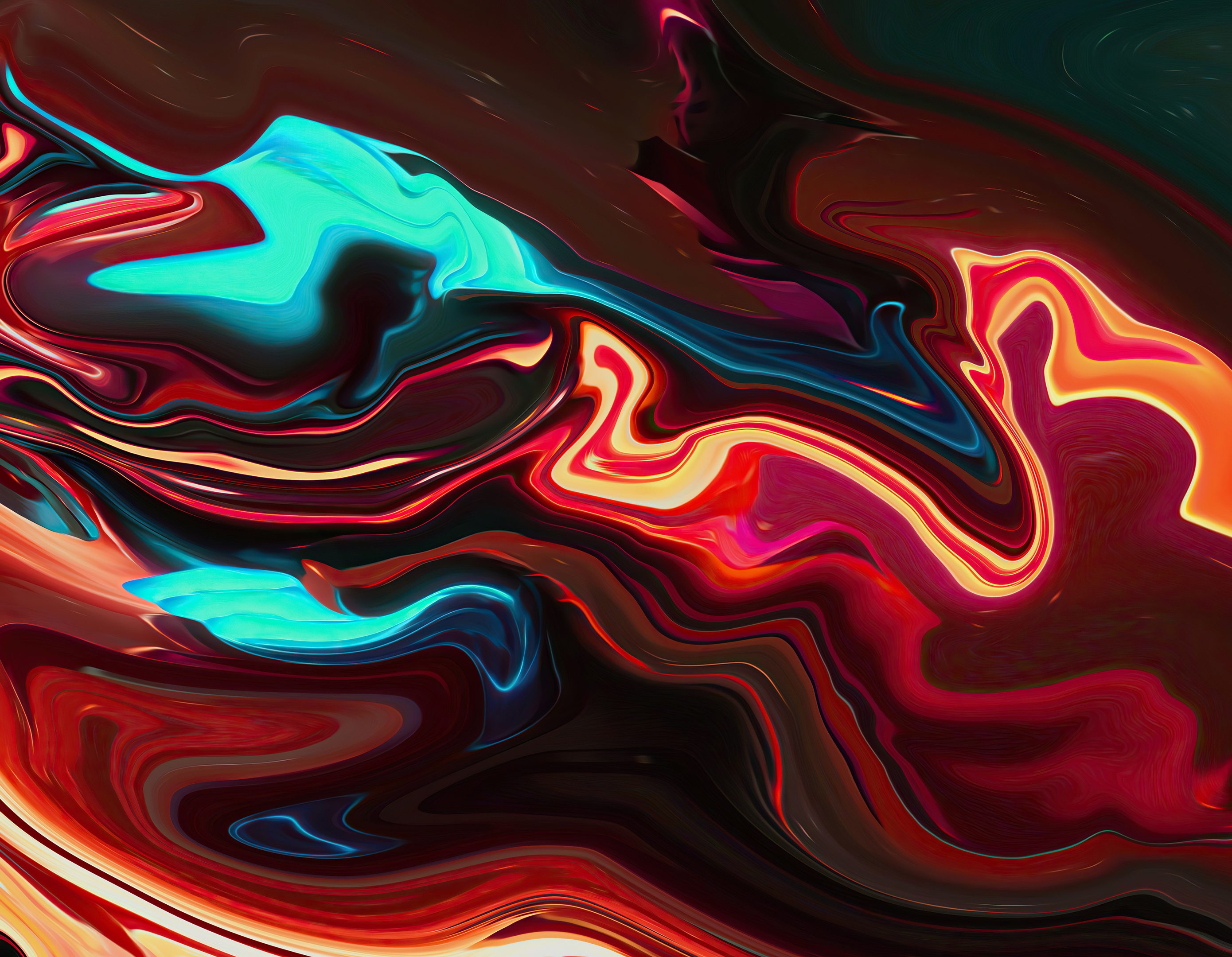 Abstract Fluid Art Colorful 4K Wallpaper