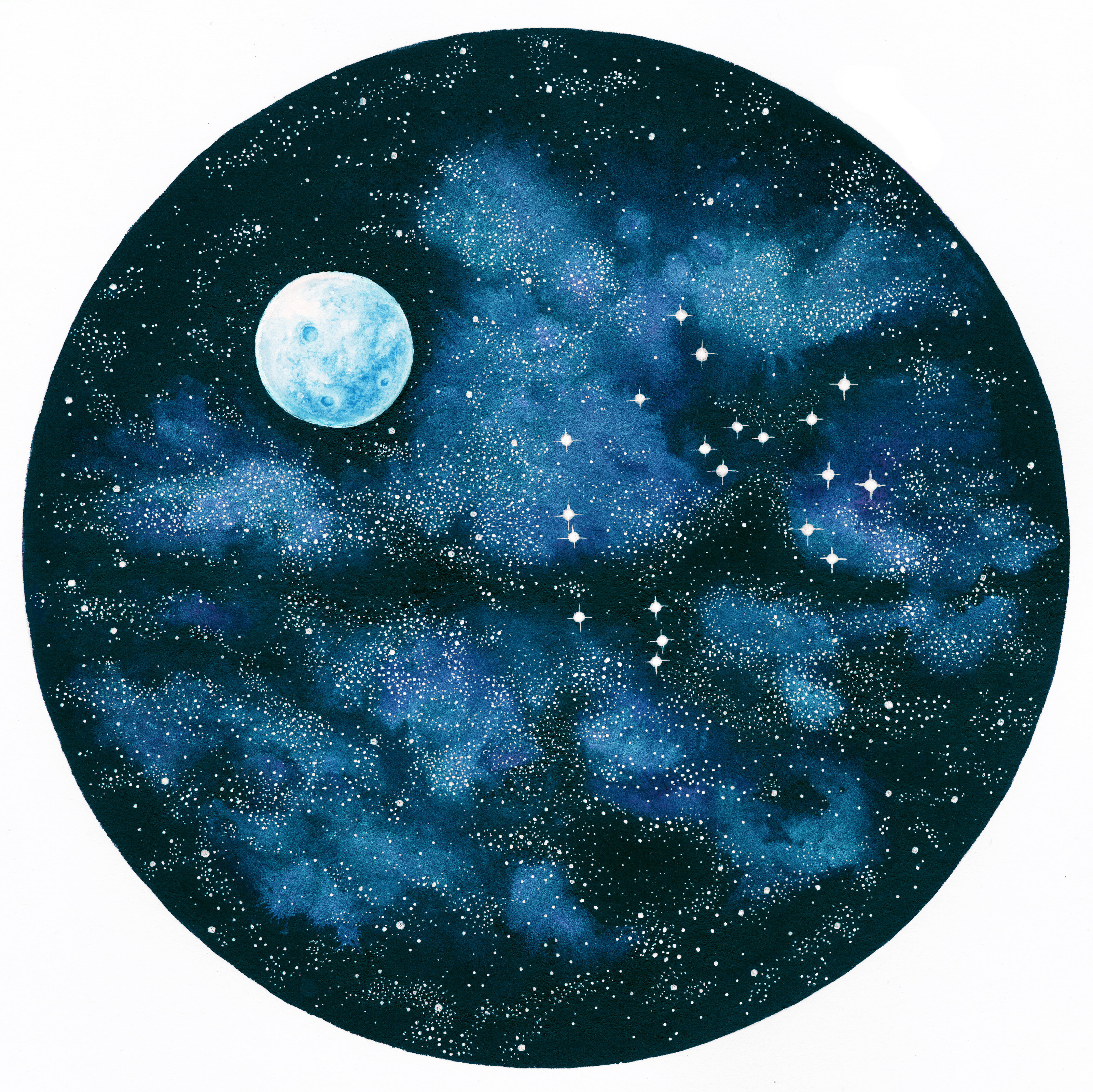 Milky Way & Moon Blue Sagittarius Mural Your Way