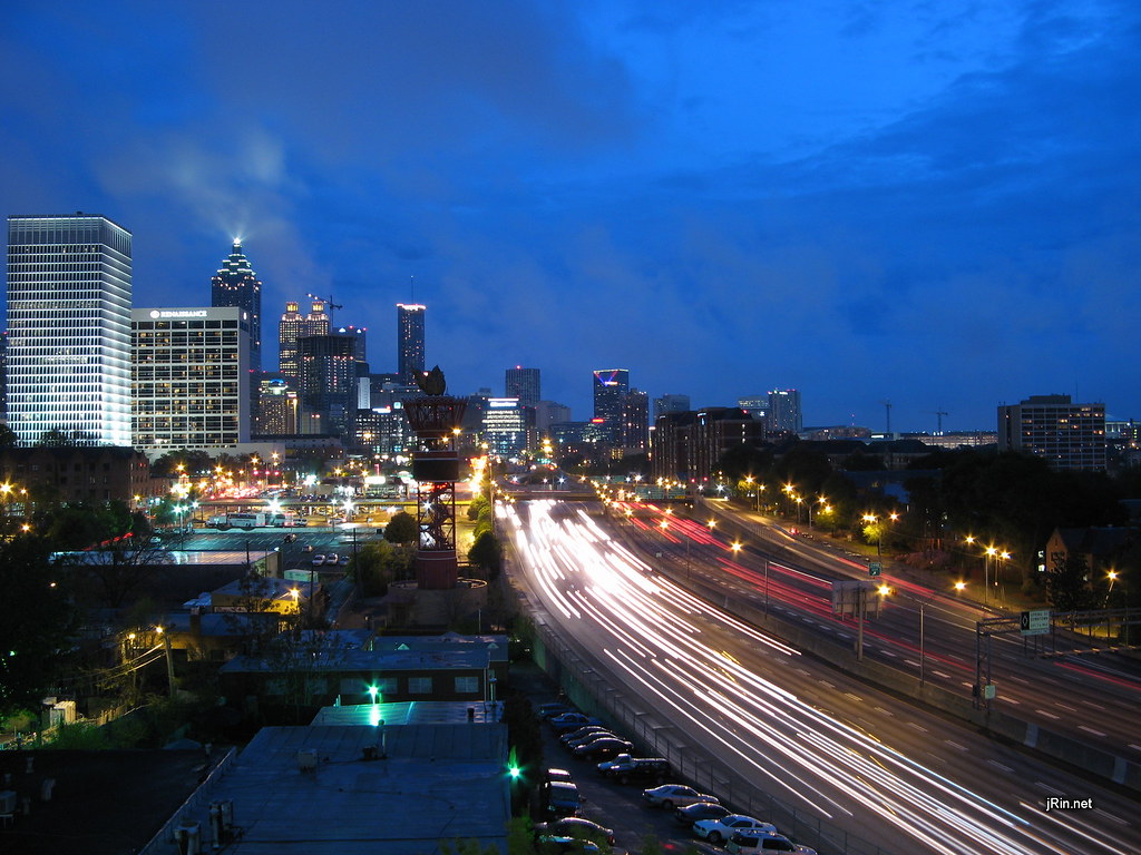 Atlanta Night Skyline Wallpaper. The Atlanta skyline at nig