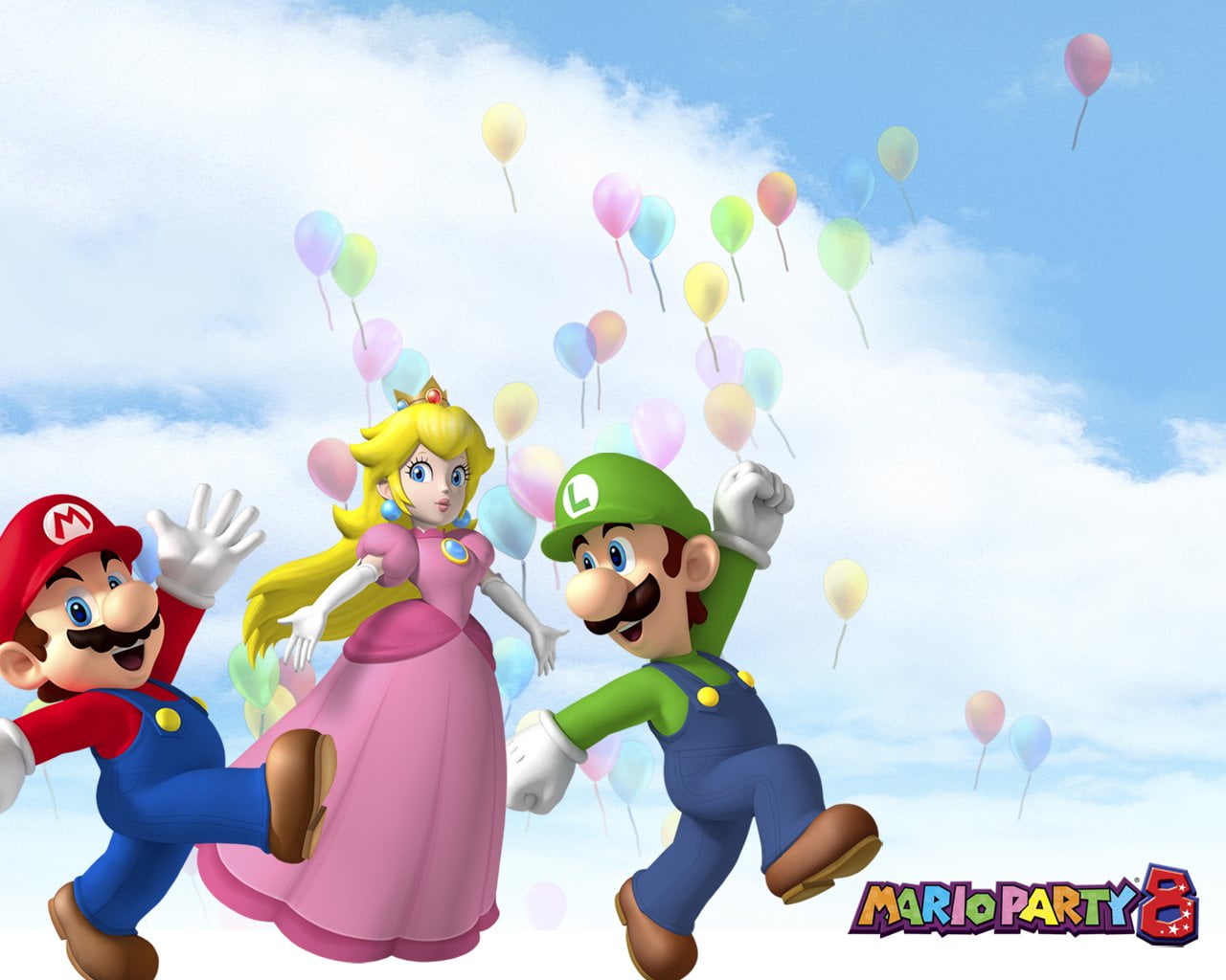 Wallpaper / child, Mario Party 8, Mario, Luigi, smiling, happiness, toy, multi colored, women, 720P, representation, cloud, females, digital composite, childhood free download