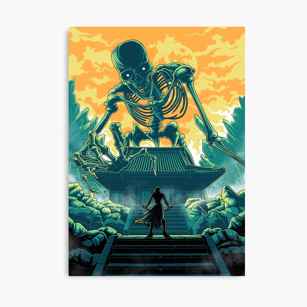 Japanese Folklore Gashadokuro Gaikotsu The Giant Skeleton Art Print Poster By Jungelf