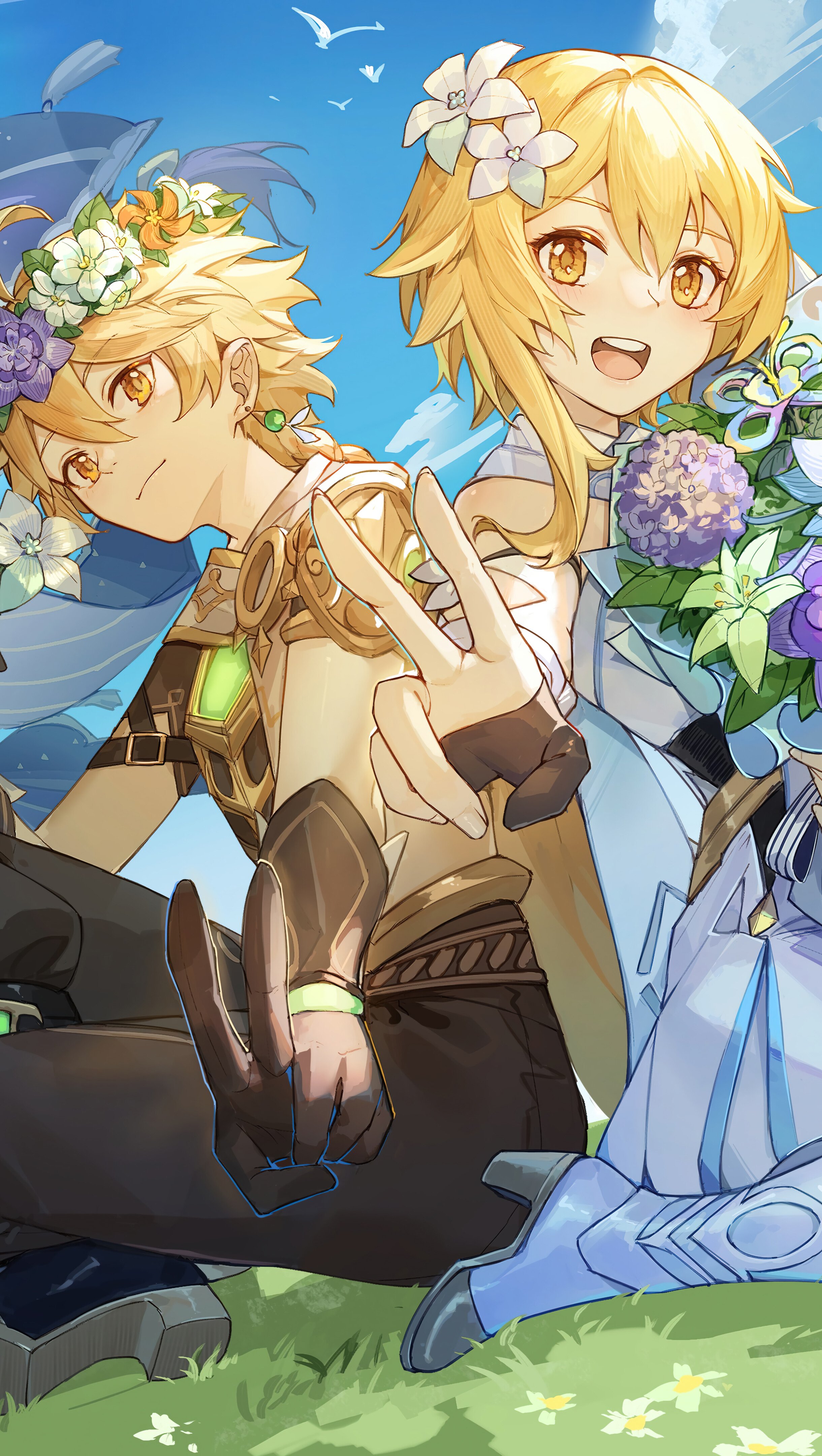 Genshin Impact Aether Aether Lumine Wallpaper 8k Ultra HD