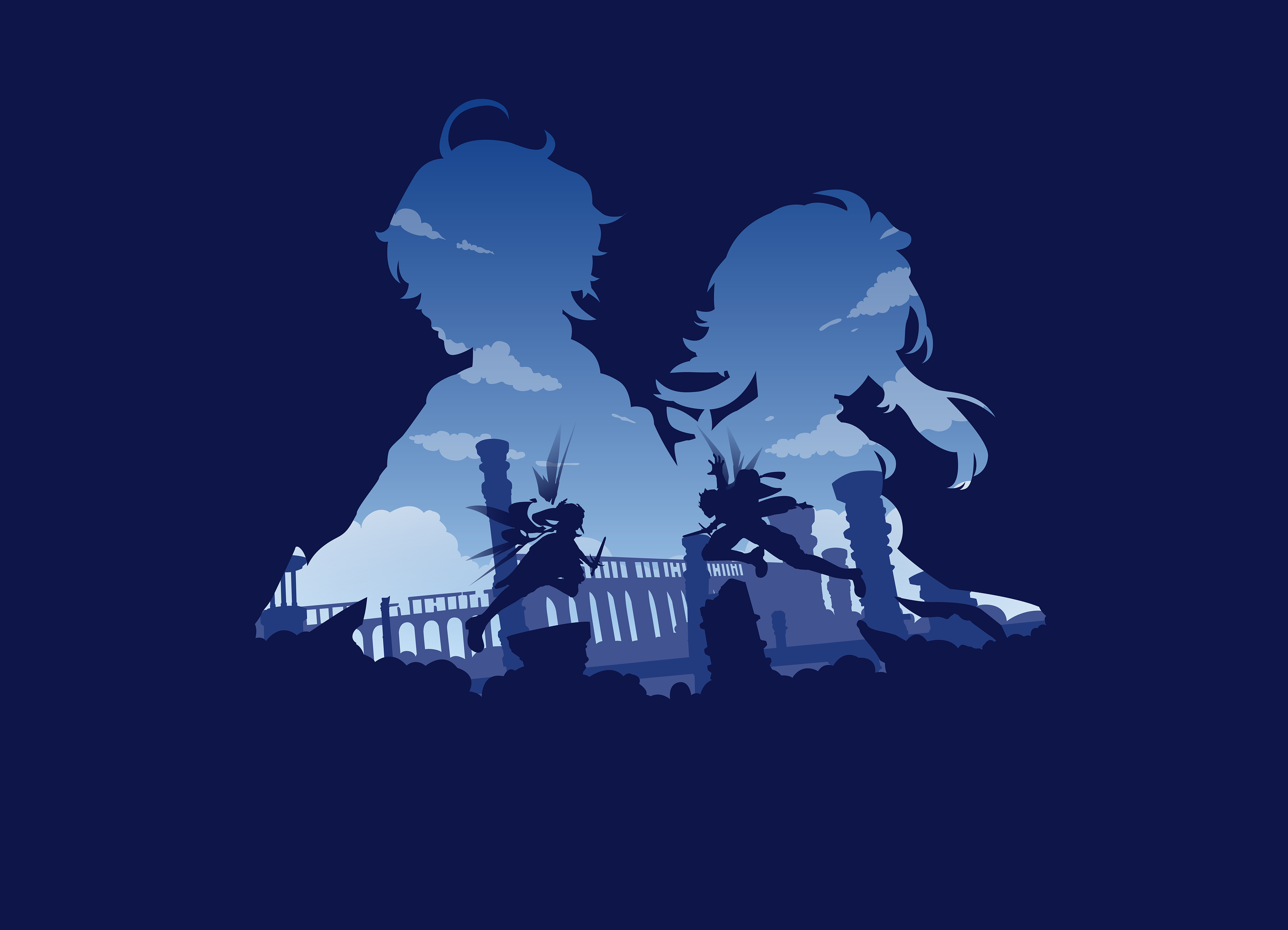 Aether and Lumine Wallpaper Genshin Impact