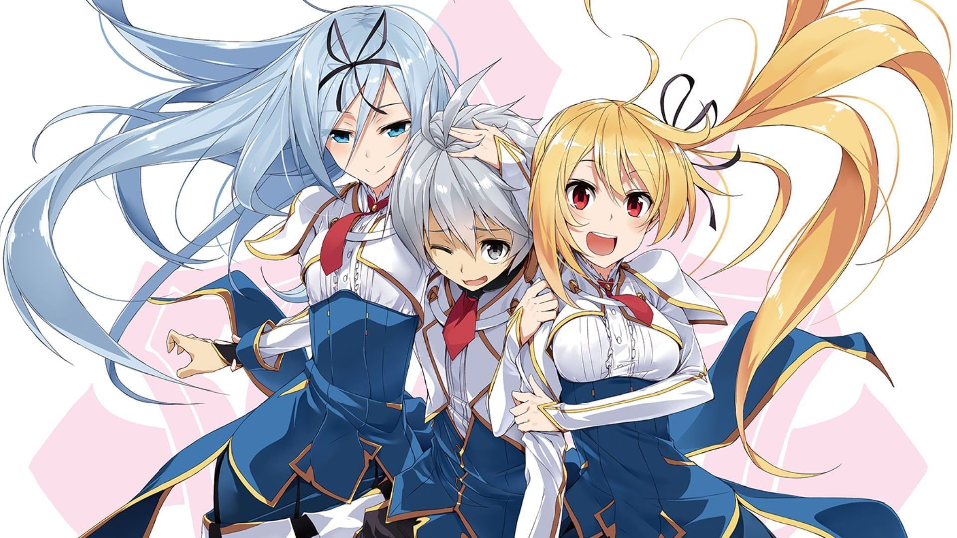 Wallpaper / adult, glasses, togetherness, indoors, multi colored, studio shot, fun, people, saijaku muhai no bahamut lux arcadia krulcifer einfolk lizsharte atismata anime anime girls free download