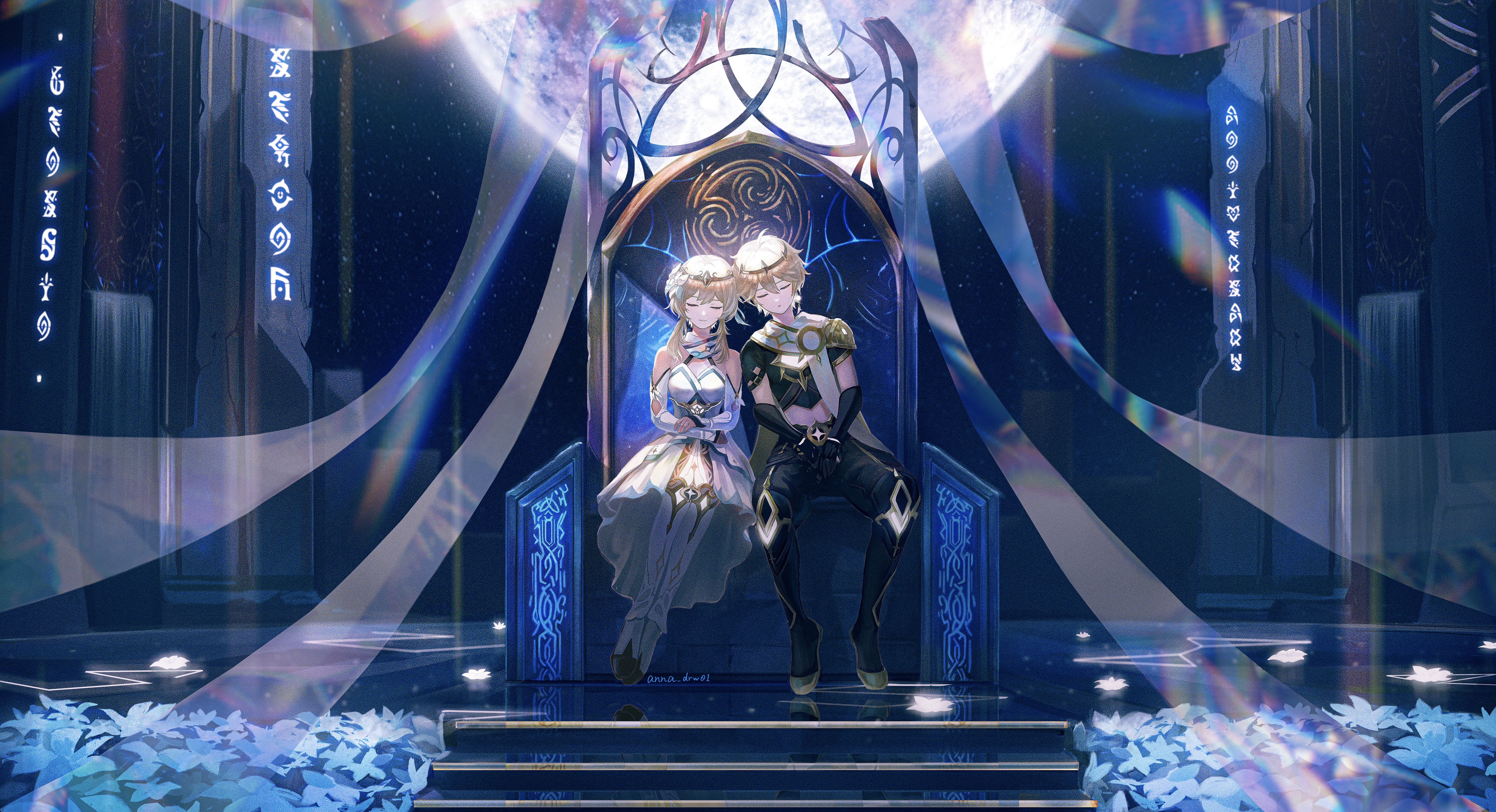 Wallpaper, Genshin Impact, Lumine Genshin Impact, Aether genshin impact, Video Game Art 9076x4929