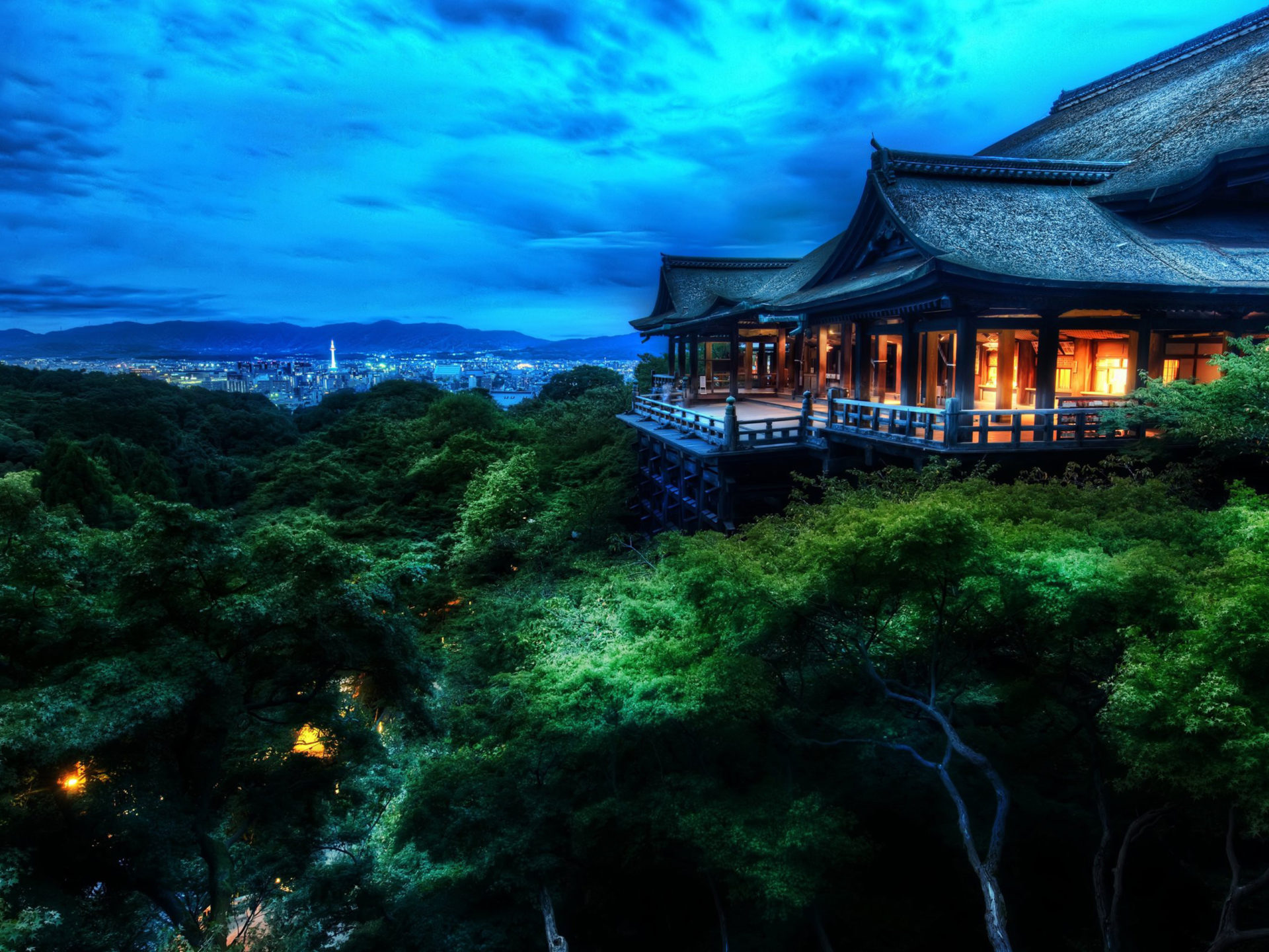 Kyoto Japan Landscape Nature Beautiful House In The Periphery Tall Green Trees View Of The City HD 3840x2400 Background, Wallpaper13.com
