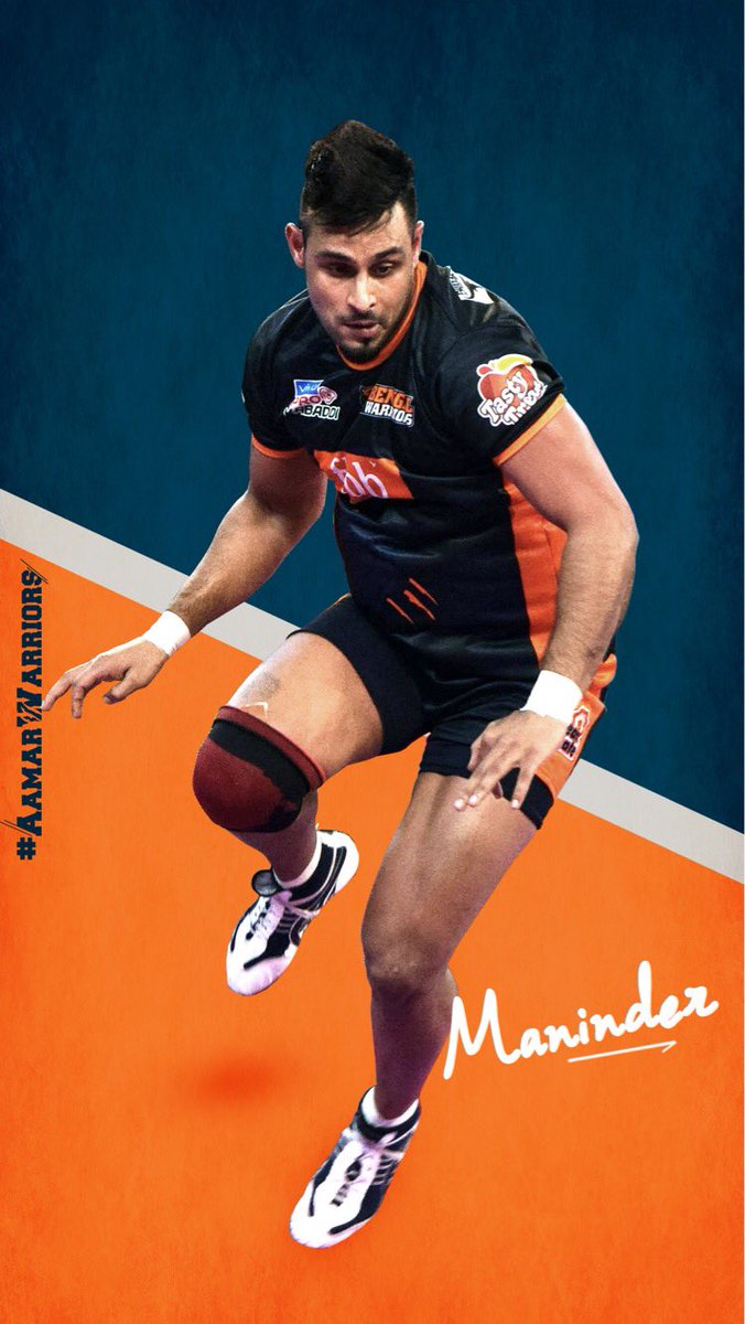 Bengal Warriors 172 points from 19 games already, how many points do you think Maninder Singh will score this season? #AamarWarriors