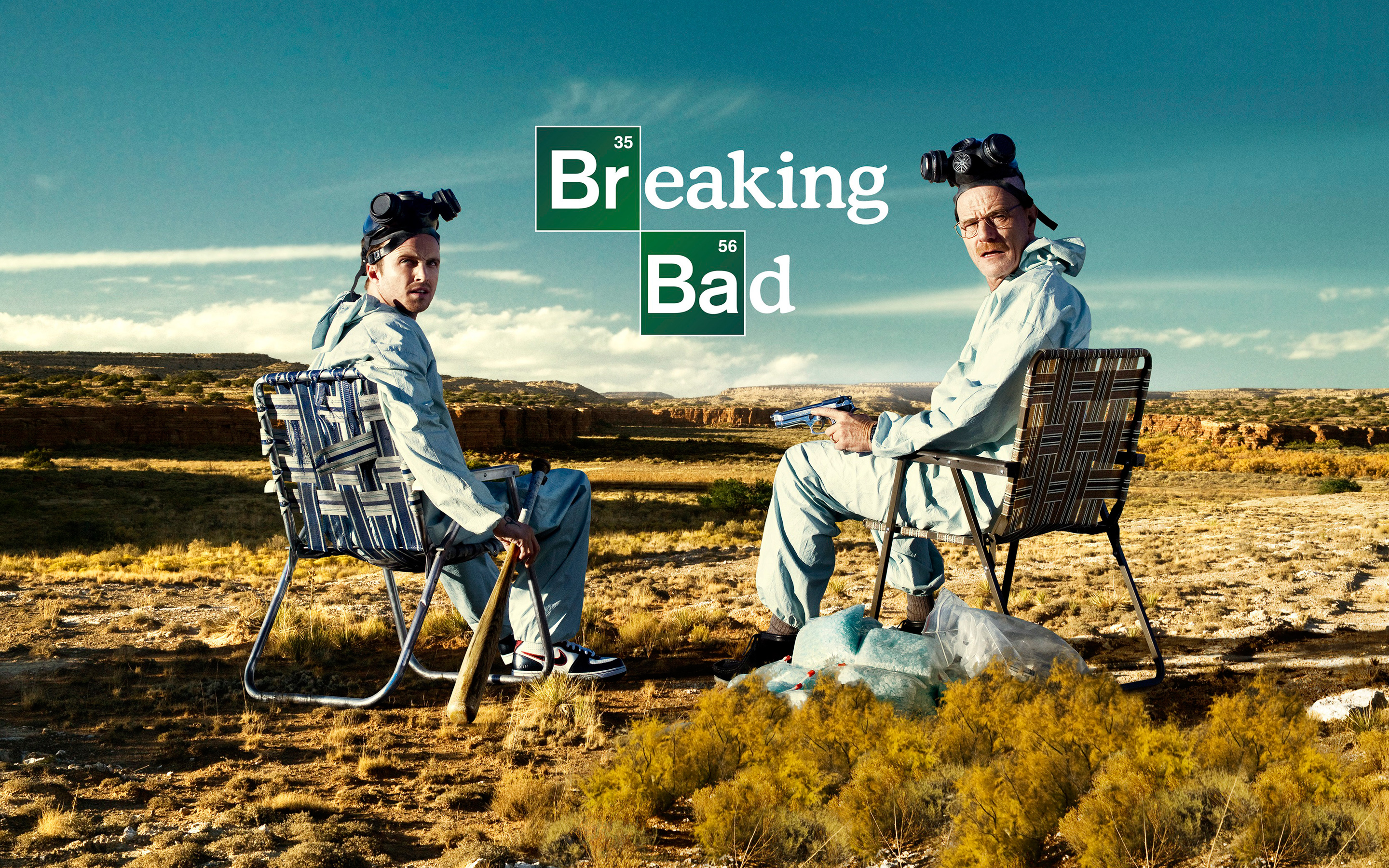 Aaron Paul Bryan Cranston Jesse Pinkman Walter White Wallpaper:2880x1800