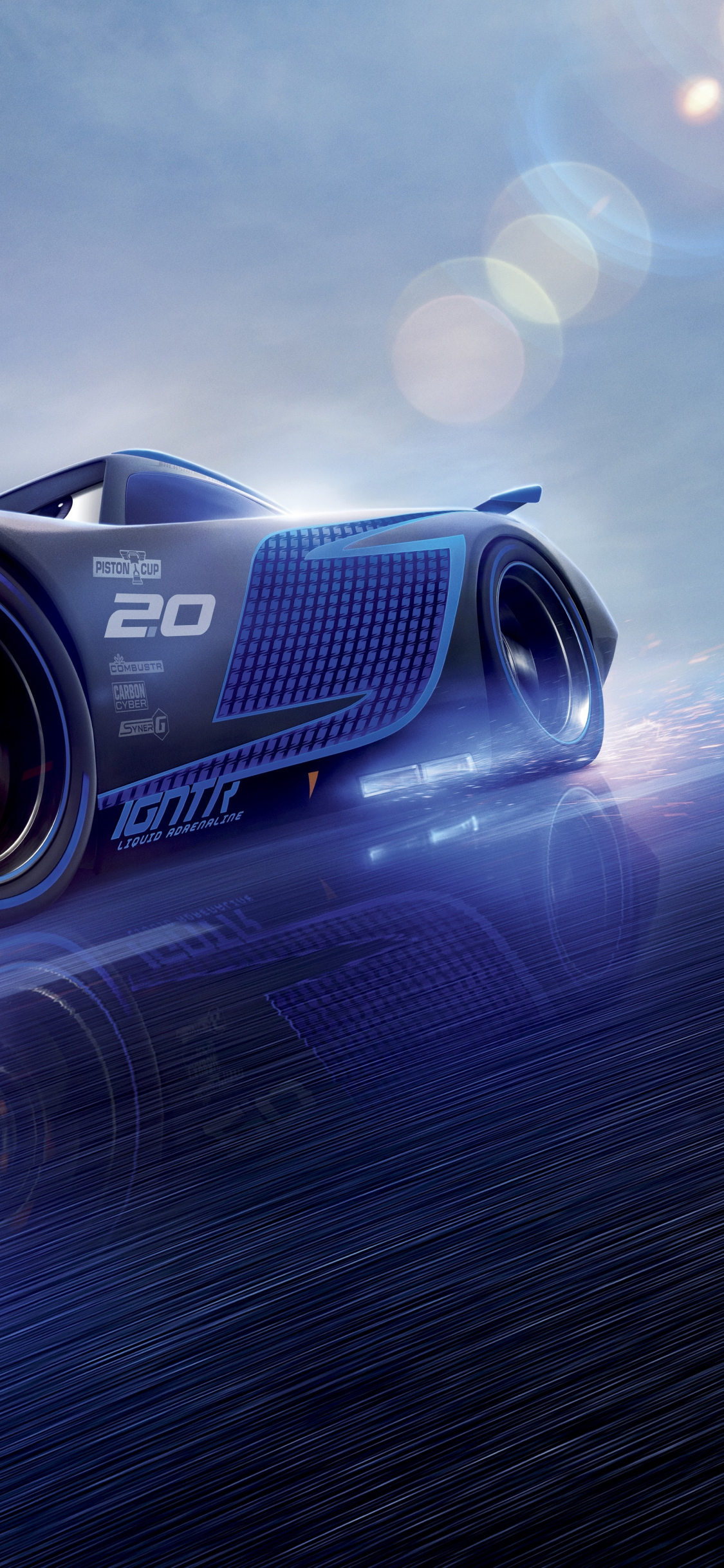 Download wallpaper 1125x2436 cars 3, blue, jackson storm, animation movie, iphone x, 1125x2436 HD background, 20249