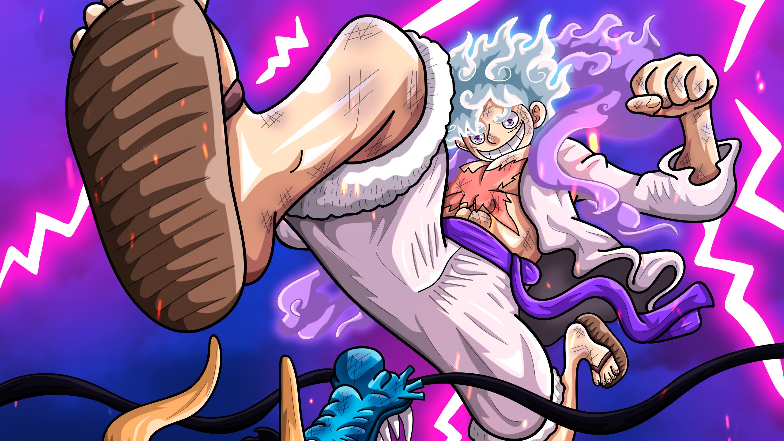 Luffy vs Kaido Wallpaper 4K, 5K, One Piece, Gear 5