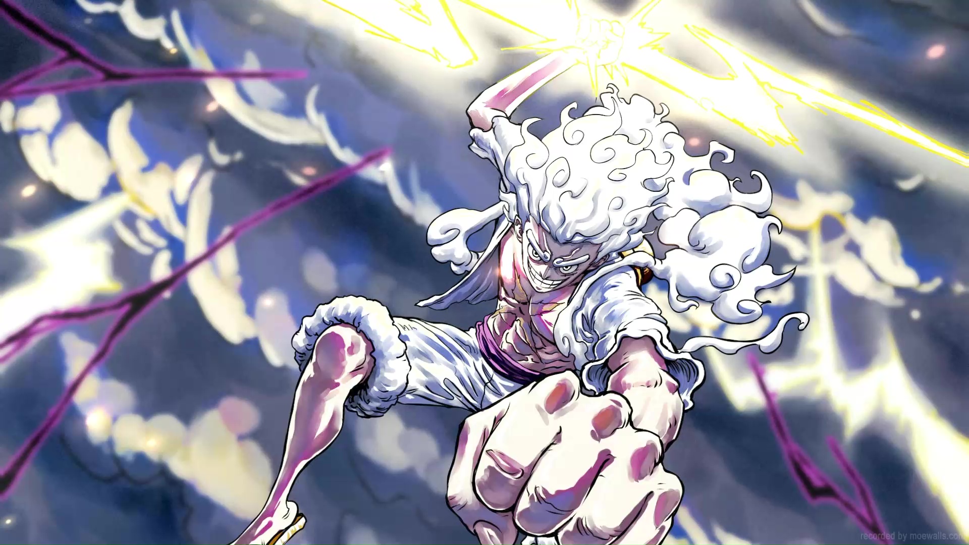 Gear 5 Luffy Gomu Gomu No Kaminari Live Wallpaper