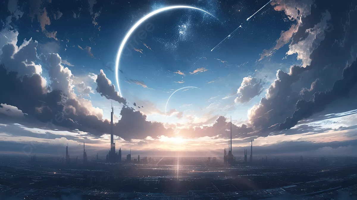 Wallpaper Anime Of The City On A Clear