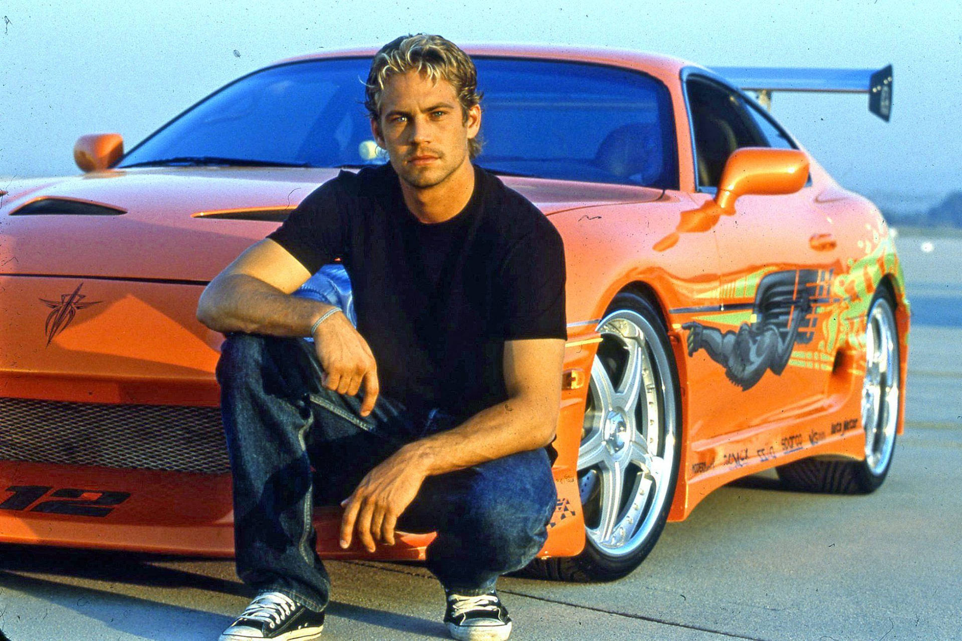 Download Paul Walker With His Beloved Car Wallpaper