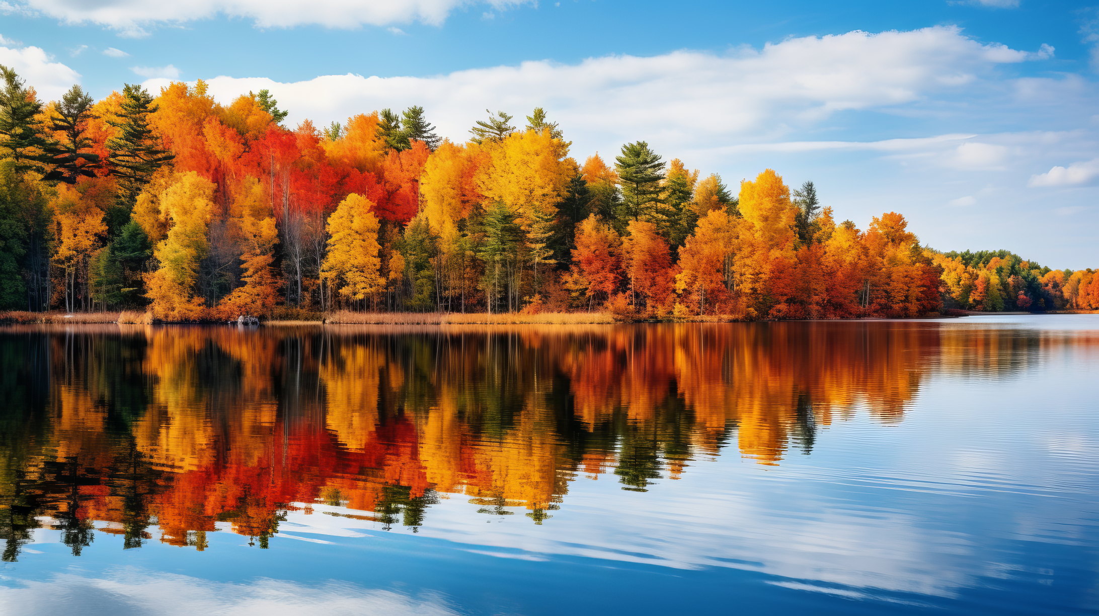 Colorful Fall Landscape Surrounded