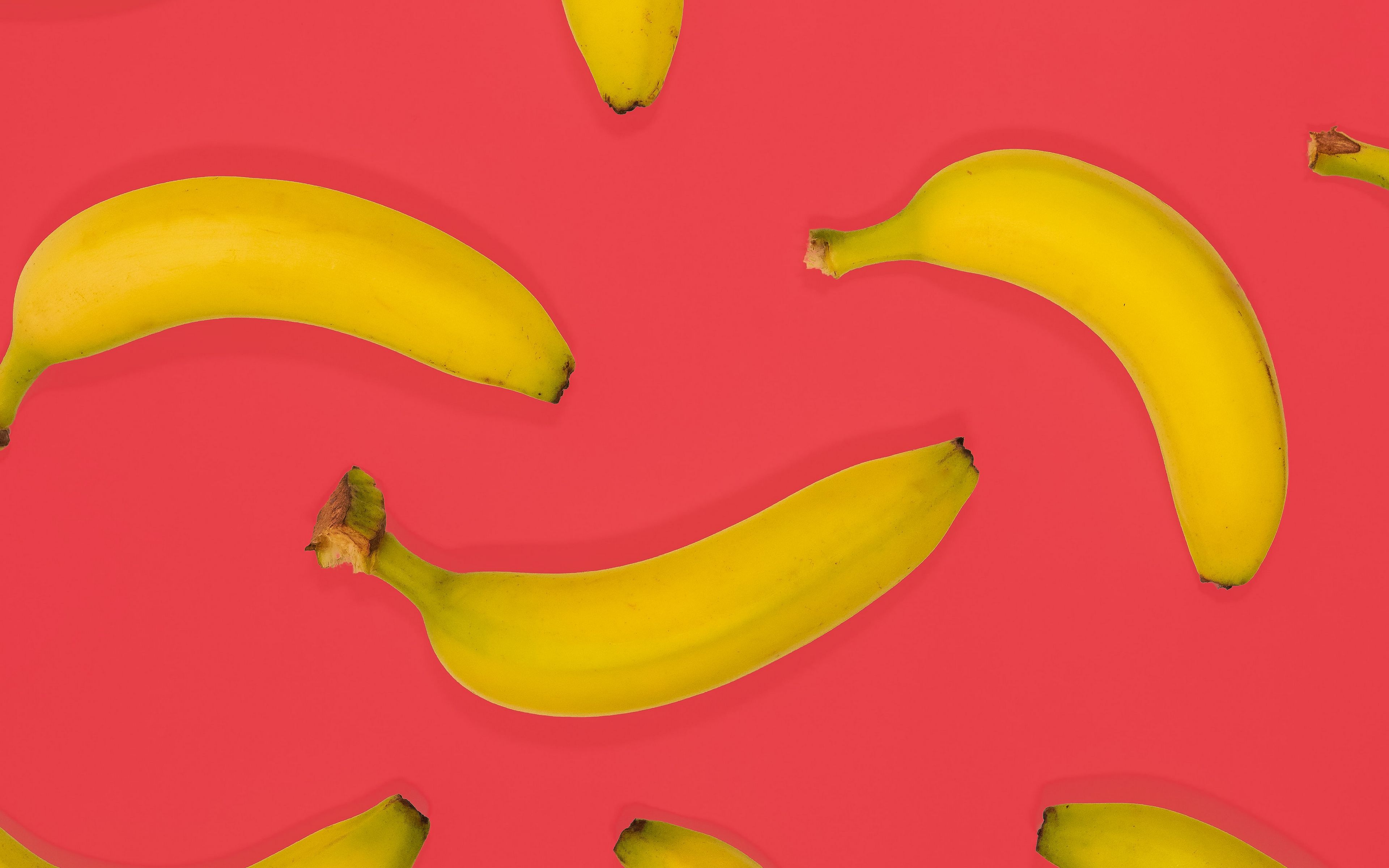 Download wallpaper 3840x2400 bananas, fruit, yellow, pink 4k ultra HD 16:10 HD background