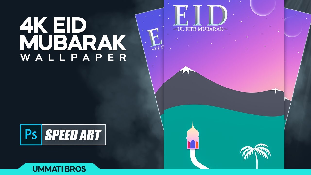 Eid Mubarak 4K Wallpaper Minimal Wallpaper speed art