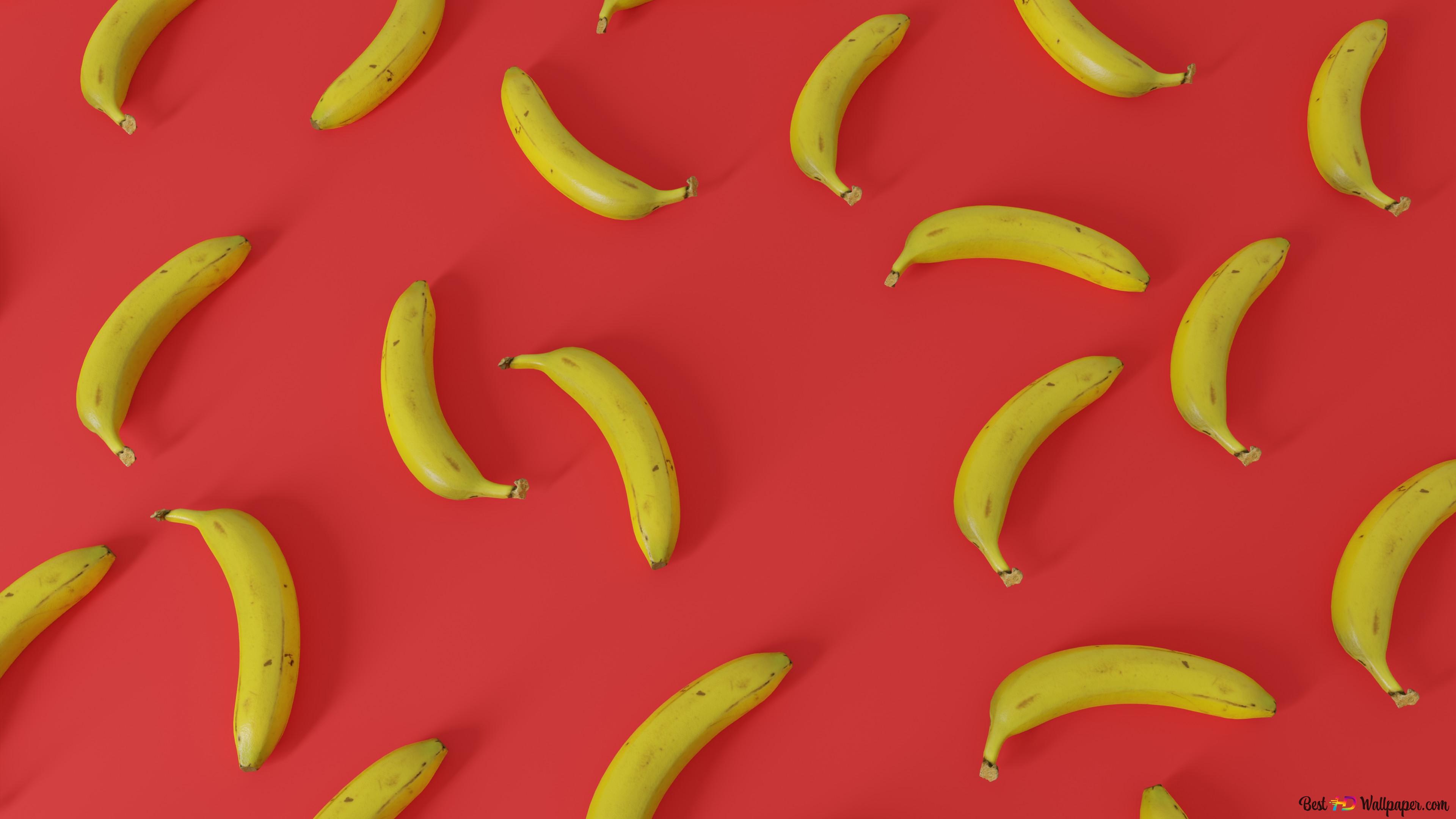 3D Banana Pattern 4K wallpaper download
