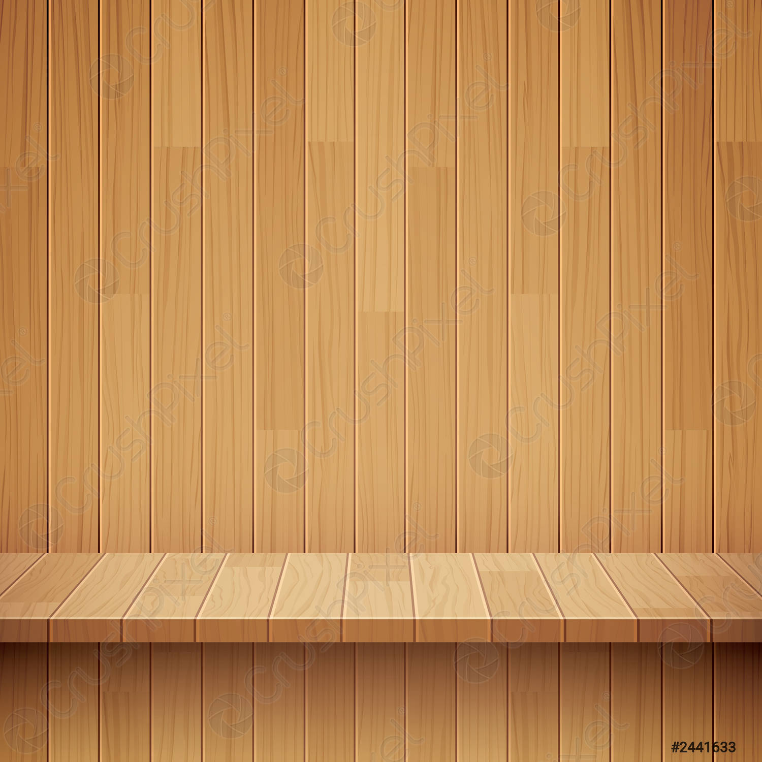 Vector empty wooden shelf background vector 2441633