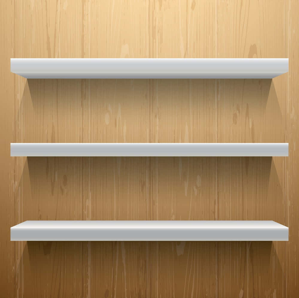 Download Empty Shelves On Wooden Wall Vector Illustration