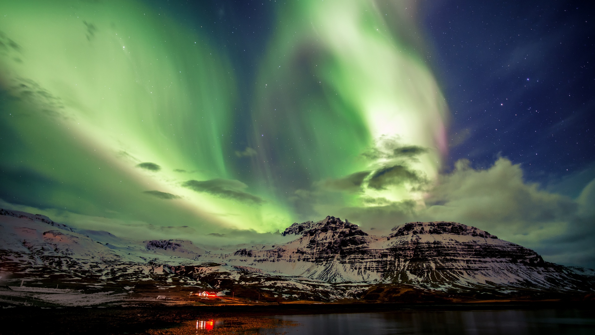Northern Lights Wallpaper 4K, Aurora Borealis, Iceland