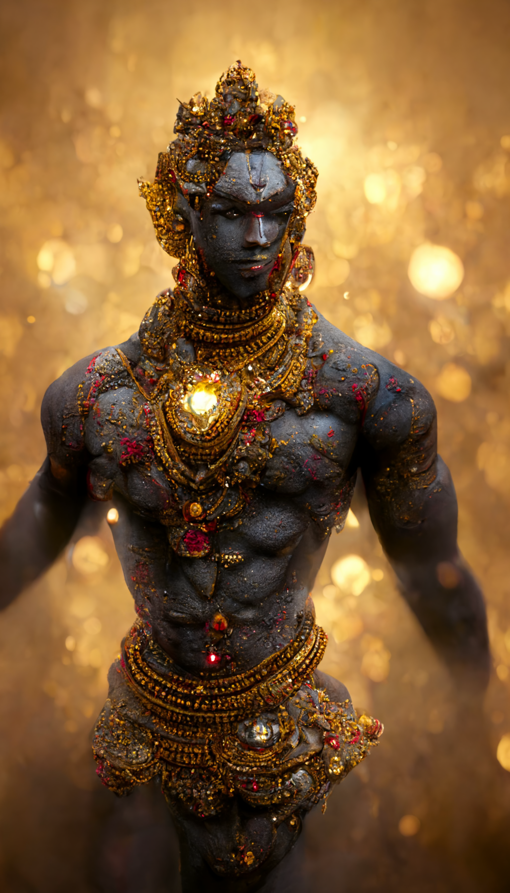 Midjourney prompt: full body portrait Hindu god Indra