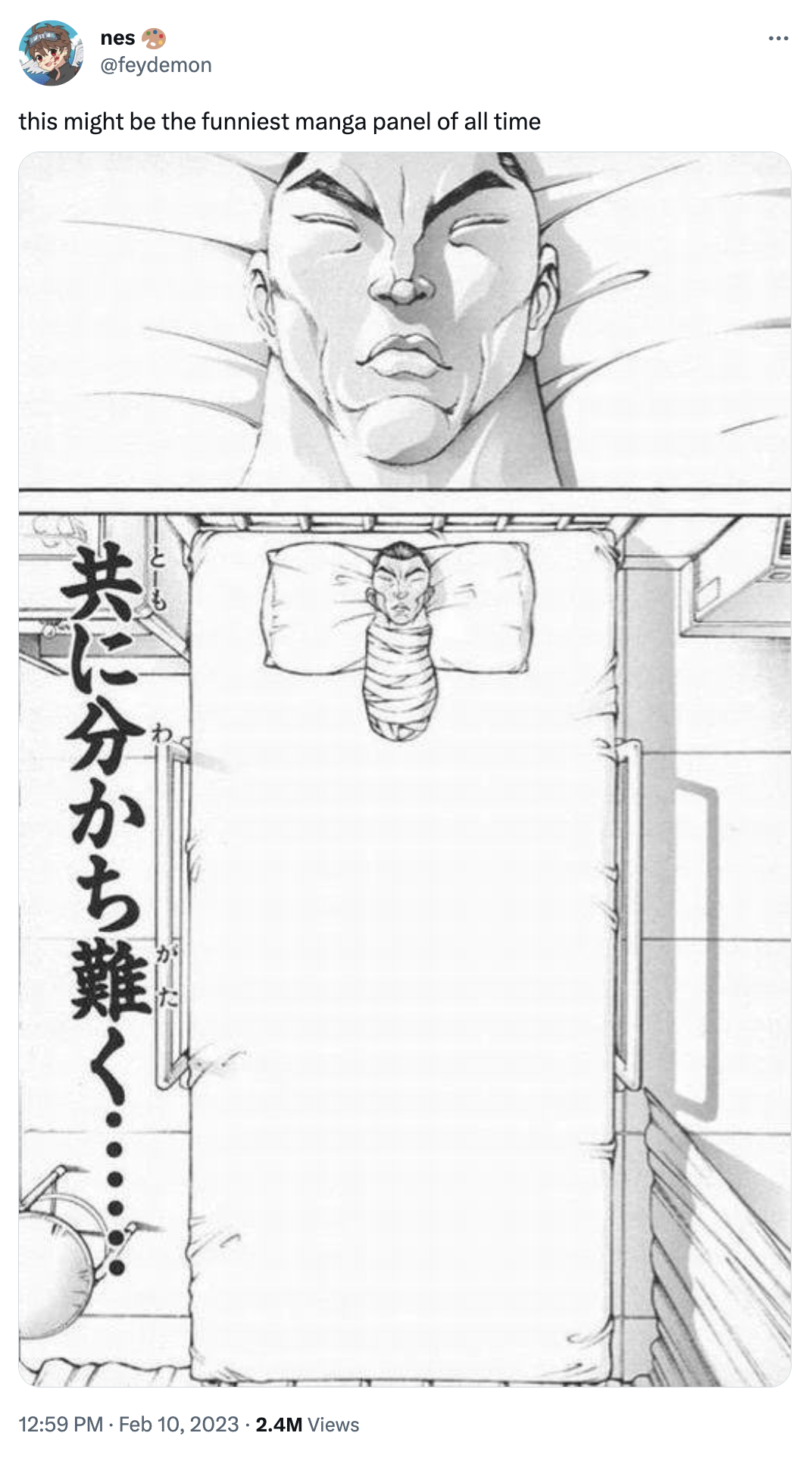 Retsu Kaioh's Head Lying In A Hospital Bed
