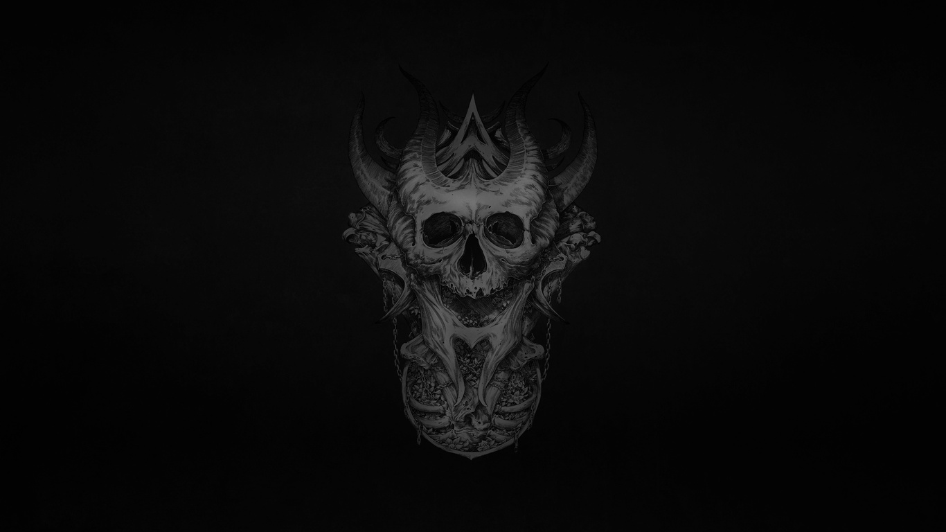 Dark Skull 1366x768 Resolution HD 4k Wallpaper, Image, Background, Photo and Picture