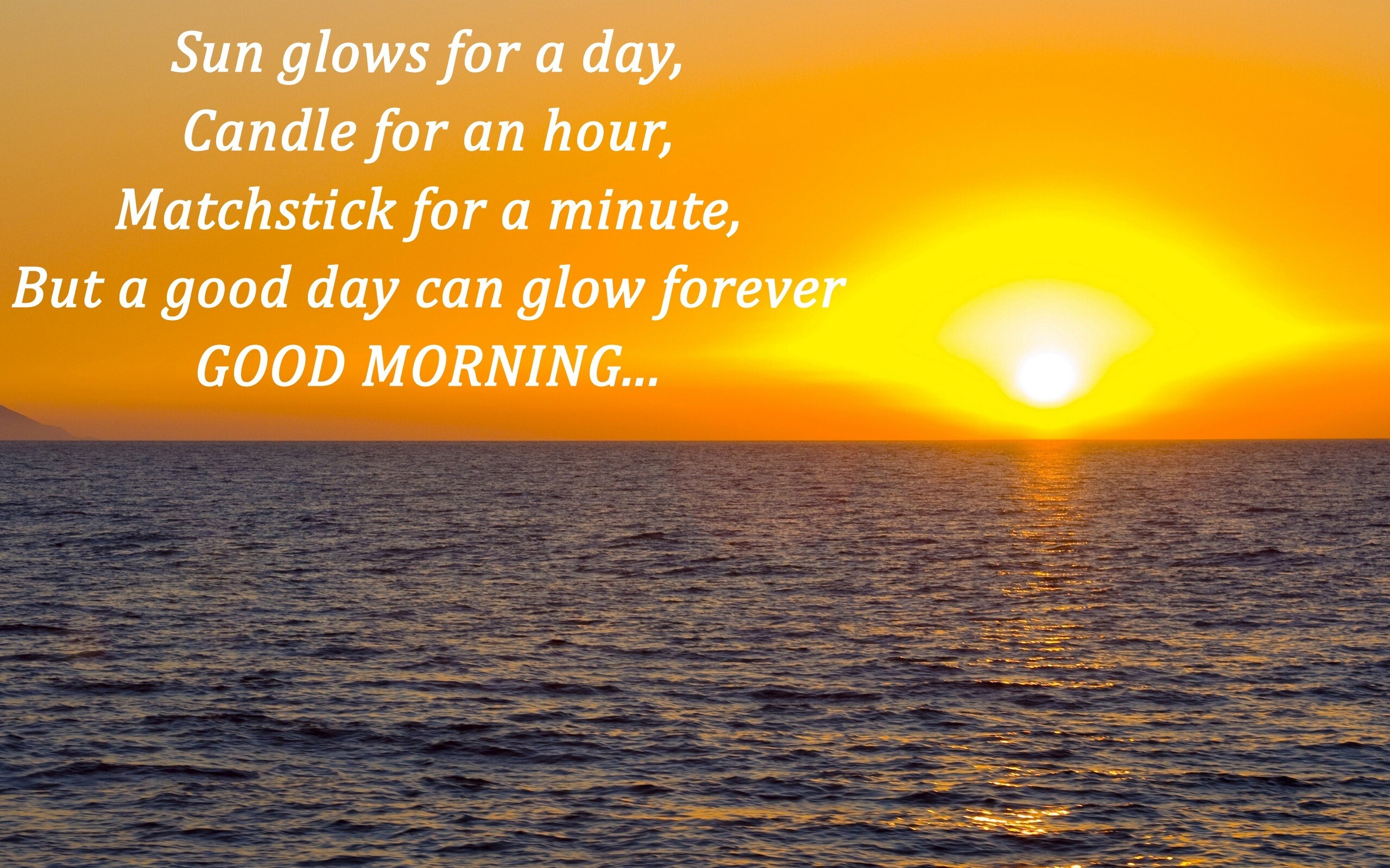 Beautiful Good Morning Quote on Sun and Day HD Wallpaper