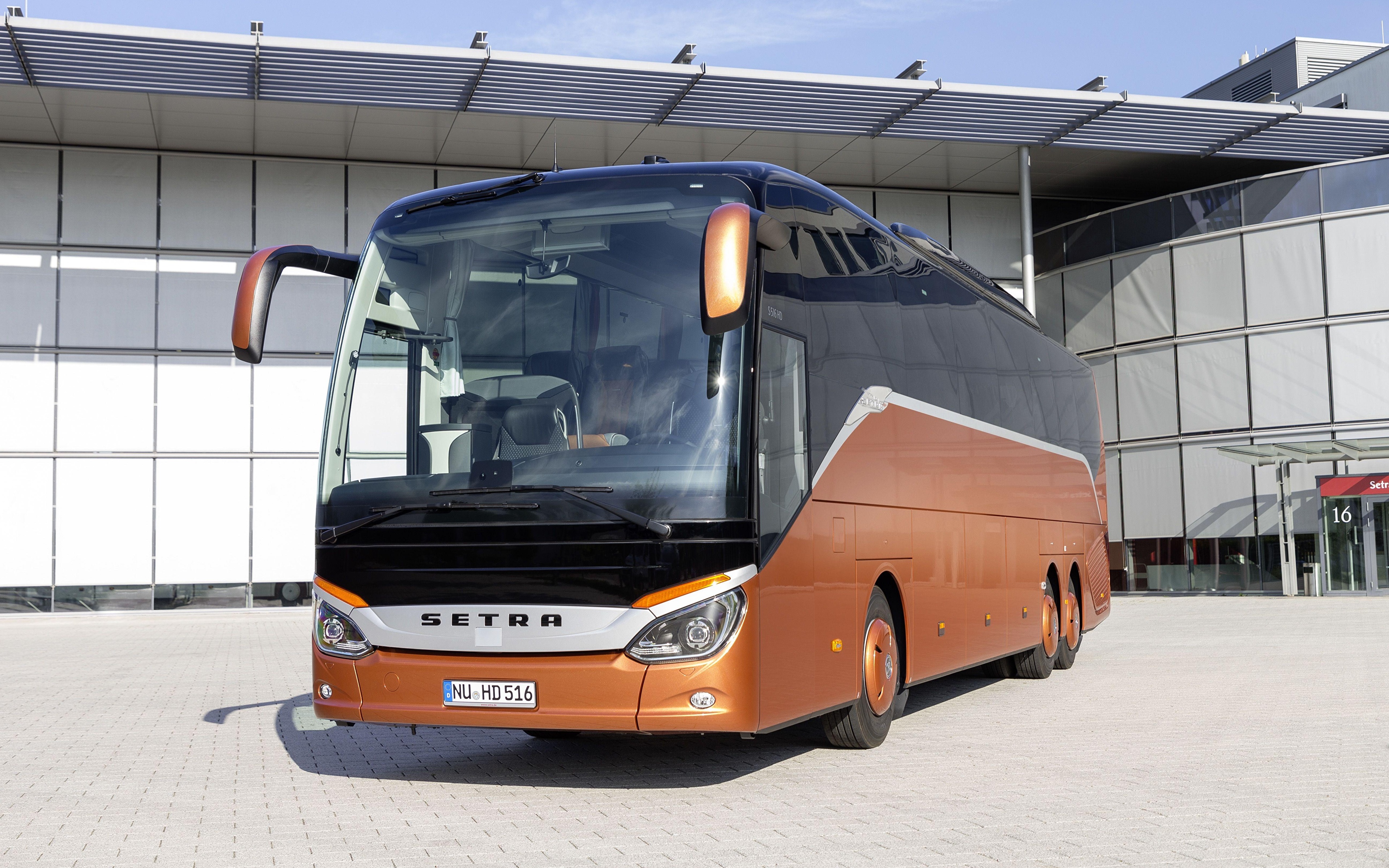 Picture Bus 2018, Setra, S 516 HD Brown Cars 3840x2400