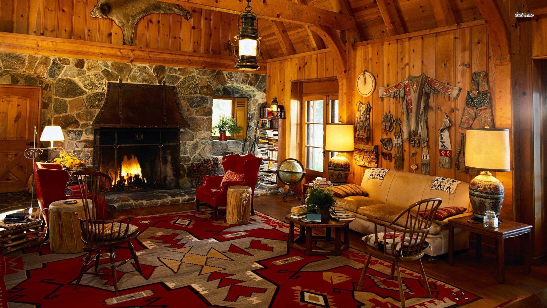 Rustic Log Cabin Wallpaper