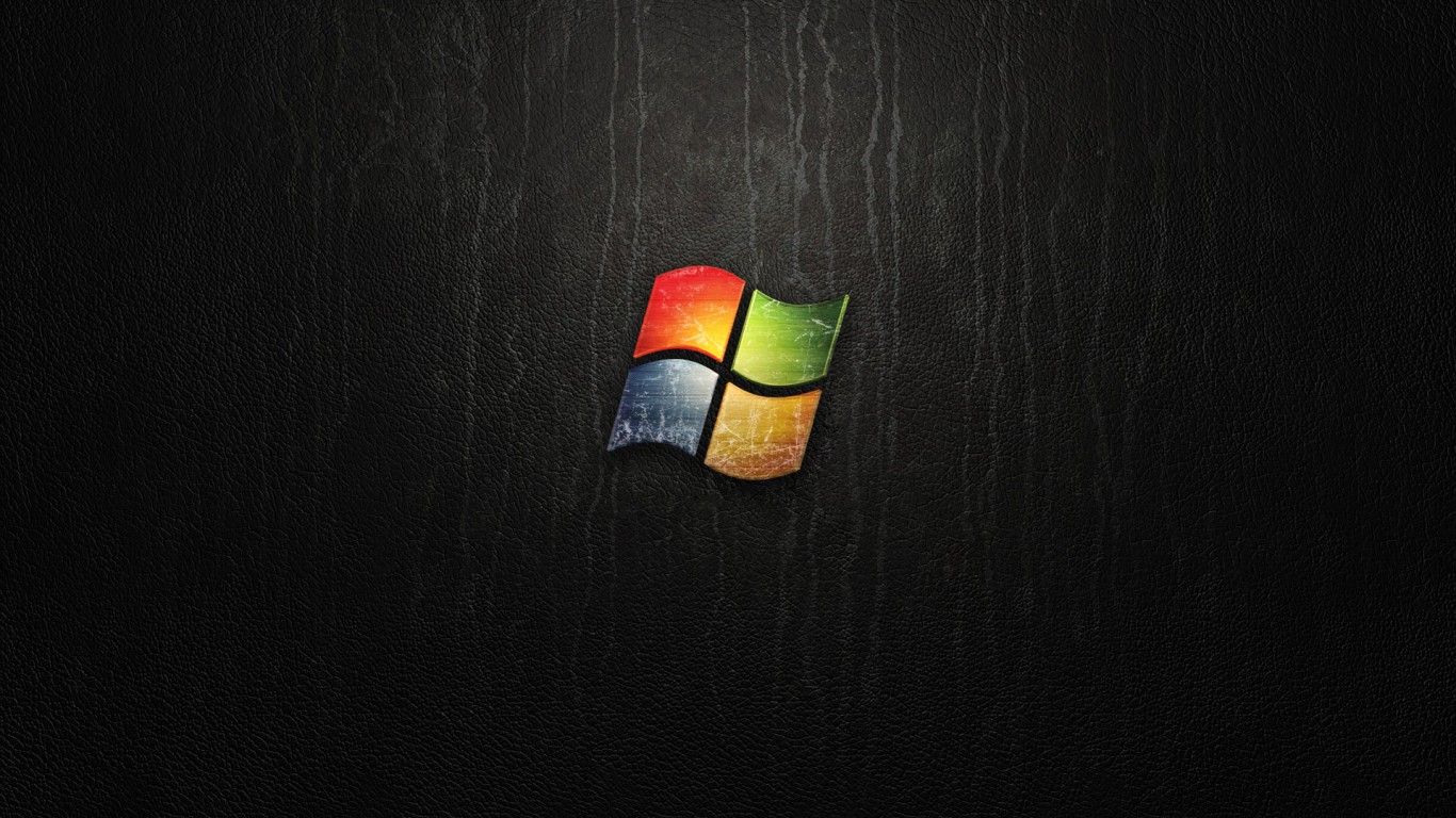 Black Windows 7 HD Wallpaper 1366x768