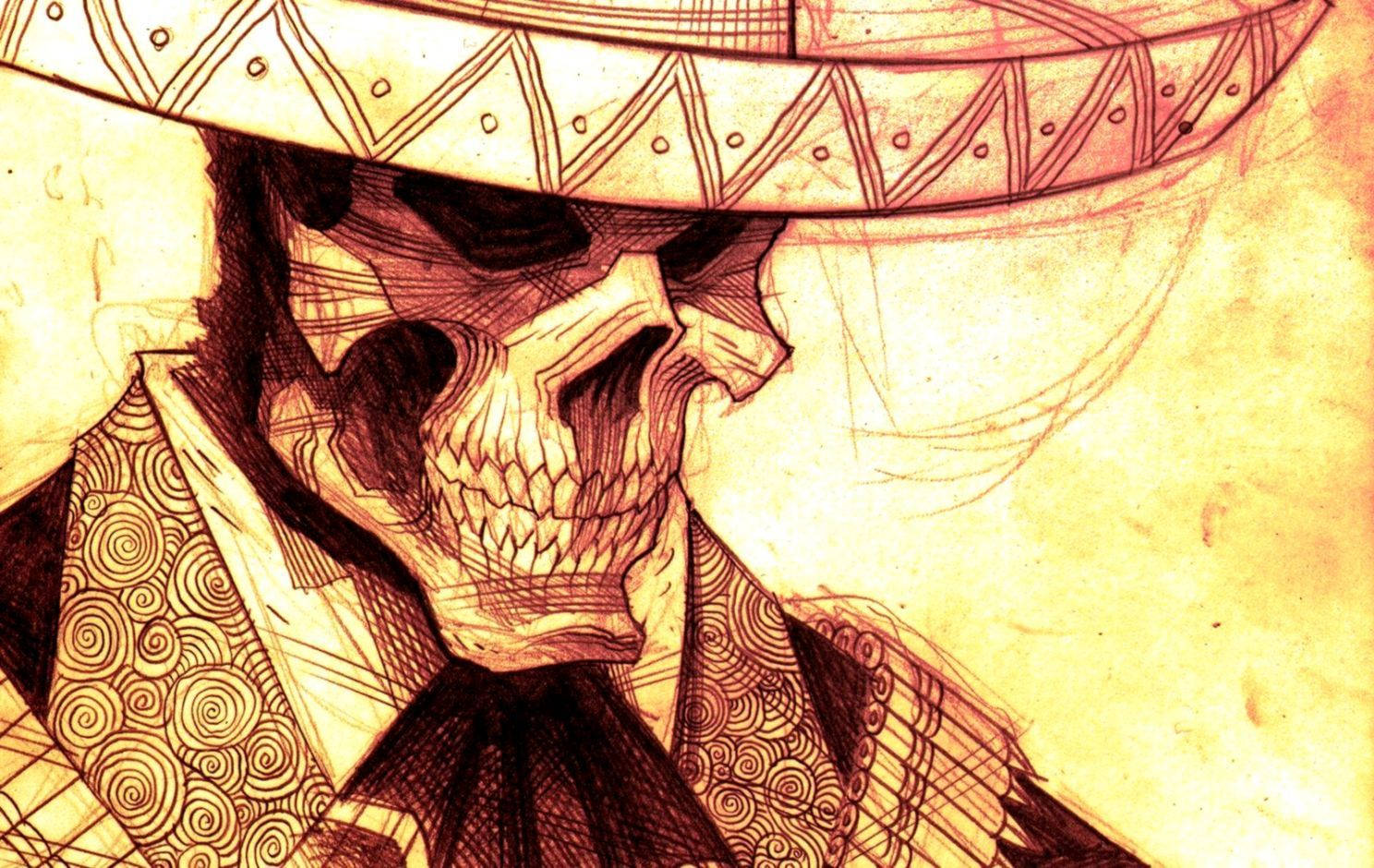 Download Mexico Themed Skull Art Wallpaper