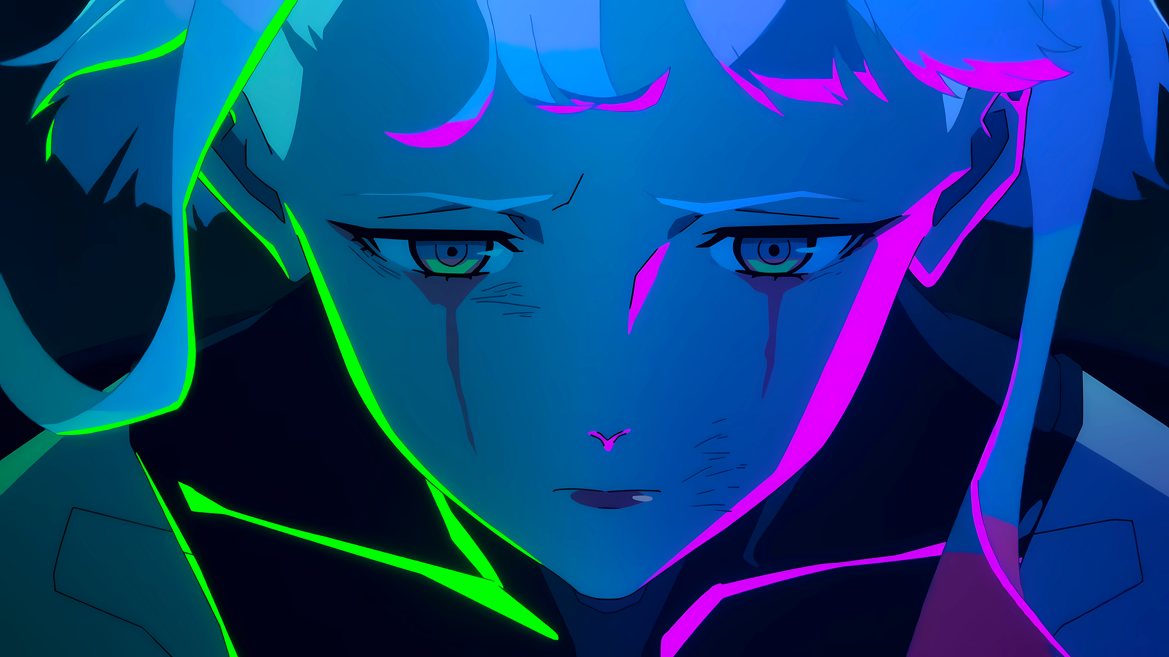 Cyberpunk Edgerunners Lucyna Kushinada Cyberpunk Edgerunners Anime Anime Girls Multi Colored Hair Lo Wallpaper:3840x2160