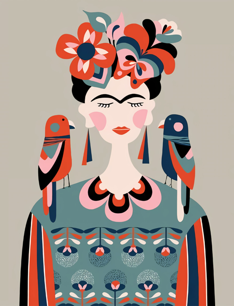 frida icon mexican art Wall Mural