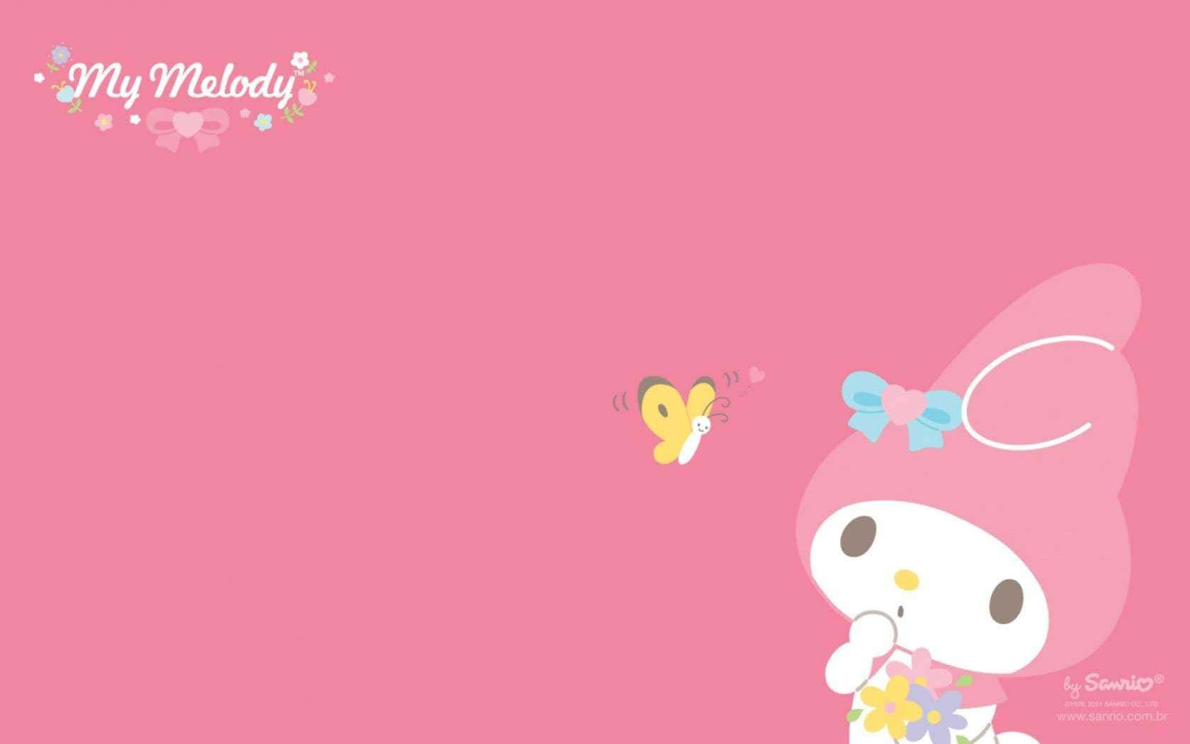 Download Minimalistic Pink My Melody Desktop Wallpaper