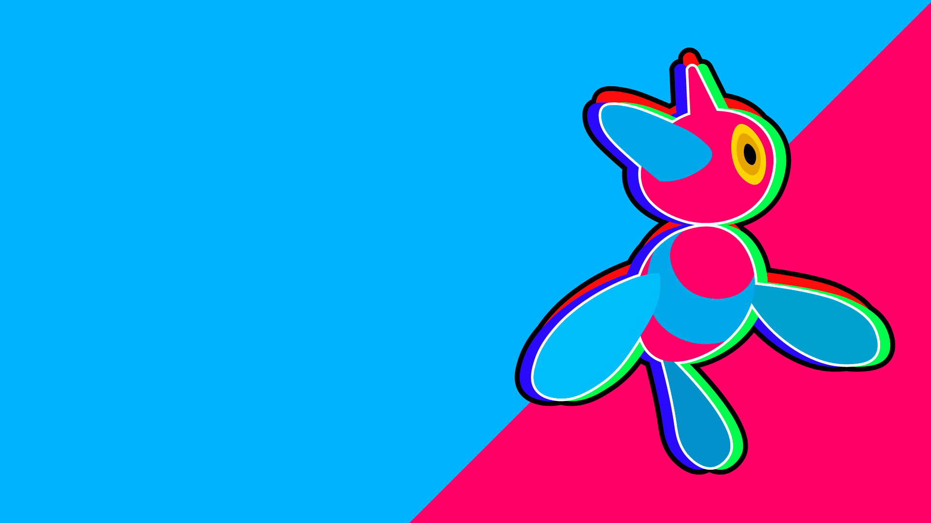 Glitchy boi Porygon Z, vector art