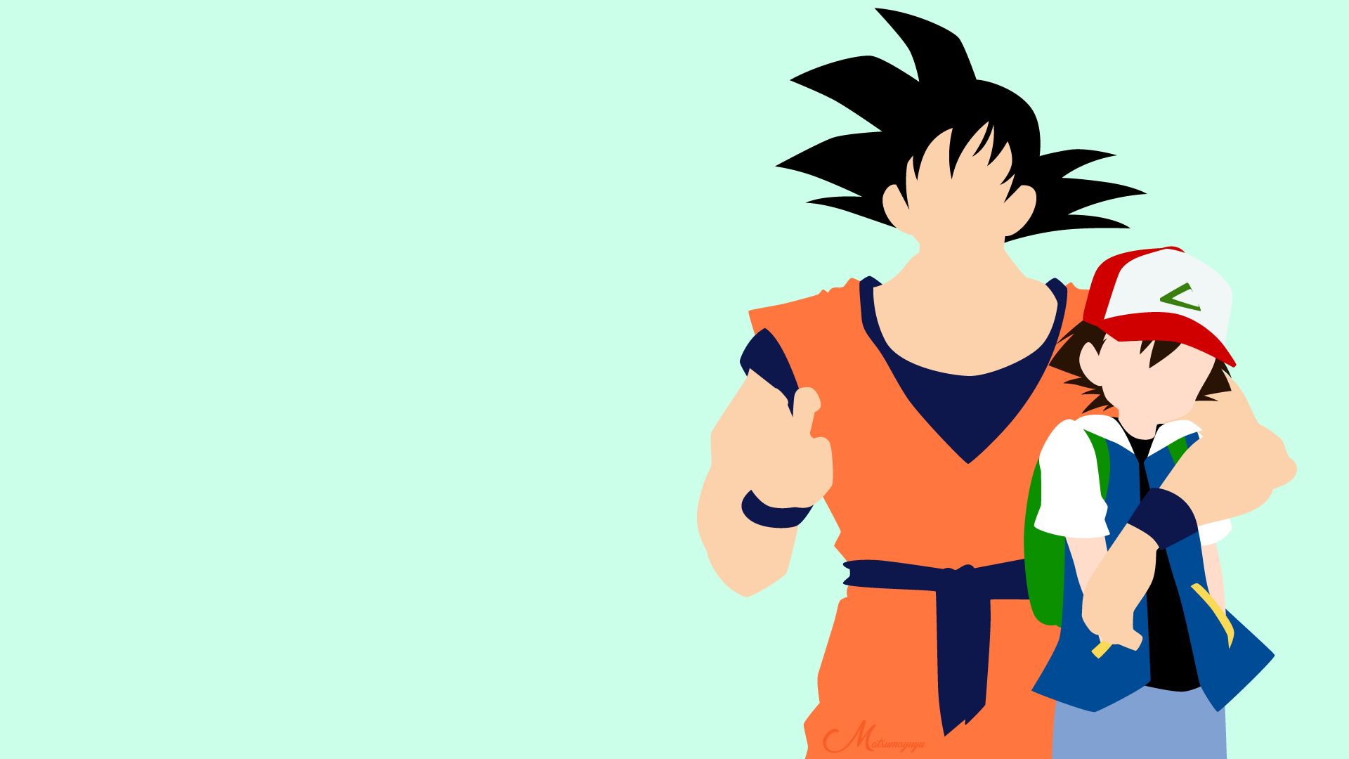 HD desktop wallpaper: Anime, Pokémon, Crossover, Dragon Ball Z, Goku, Ash Ketchum download free picture