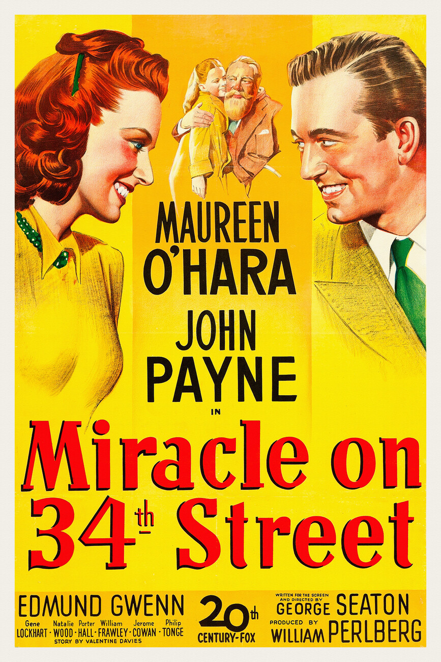 Miracle on 34th Street (Retro Cinema / Movie Poster) Wall Mural