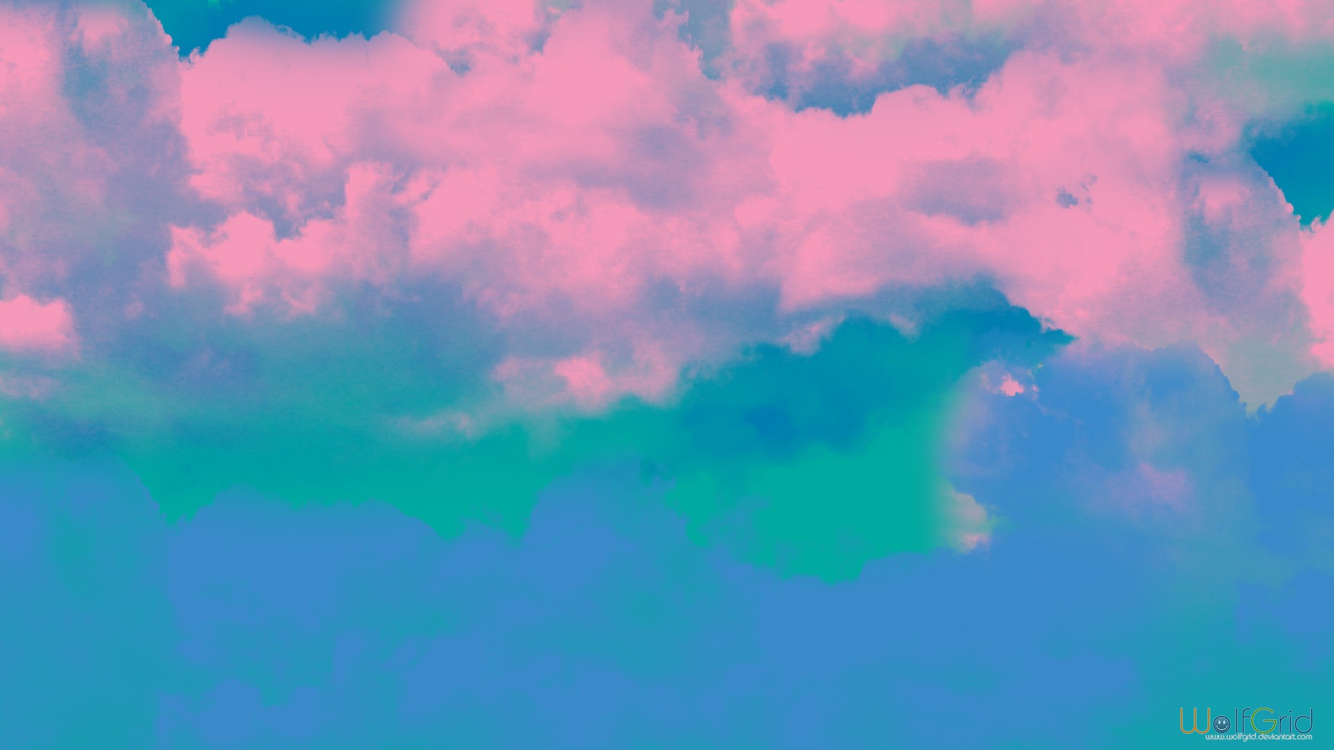 Wallpaper, minimalism, sky, clouds, cloud, atmosphere of earth, meteorological phenomenon, cumulus 1920x1080