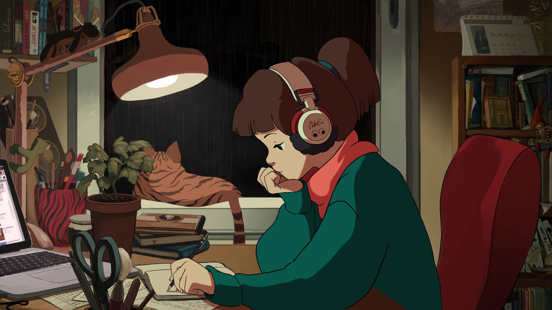 Lo Fi Hip Hop Beats To Study Relax To Girl (Wallpaper) (this Is The Best Resolution (1920x1080) Highest Dpi I Could Find). If Anyone Has It At A Better Resolution Without The Dammed Compression I