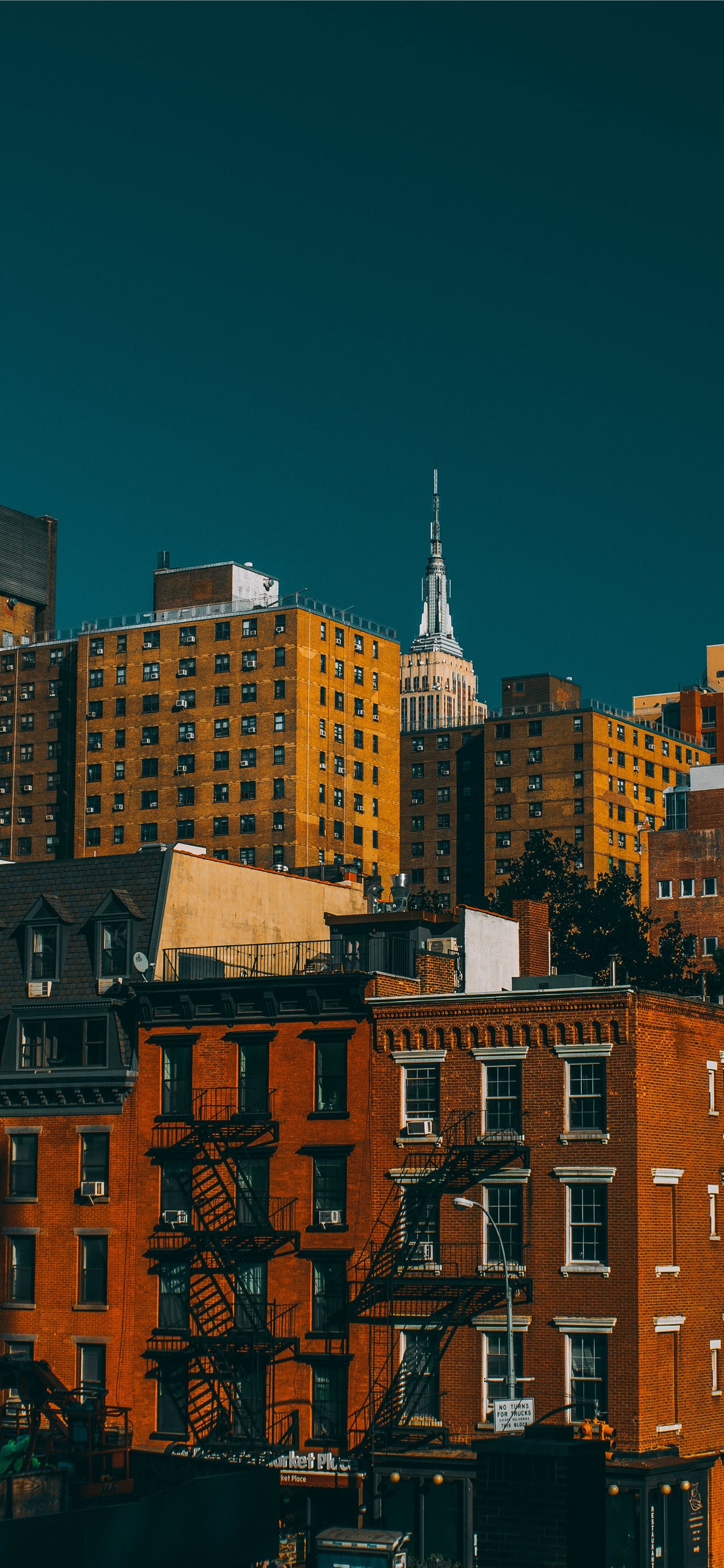 aerial view of city buildings iPhone Wallpaper Free Download