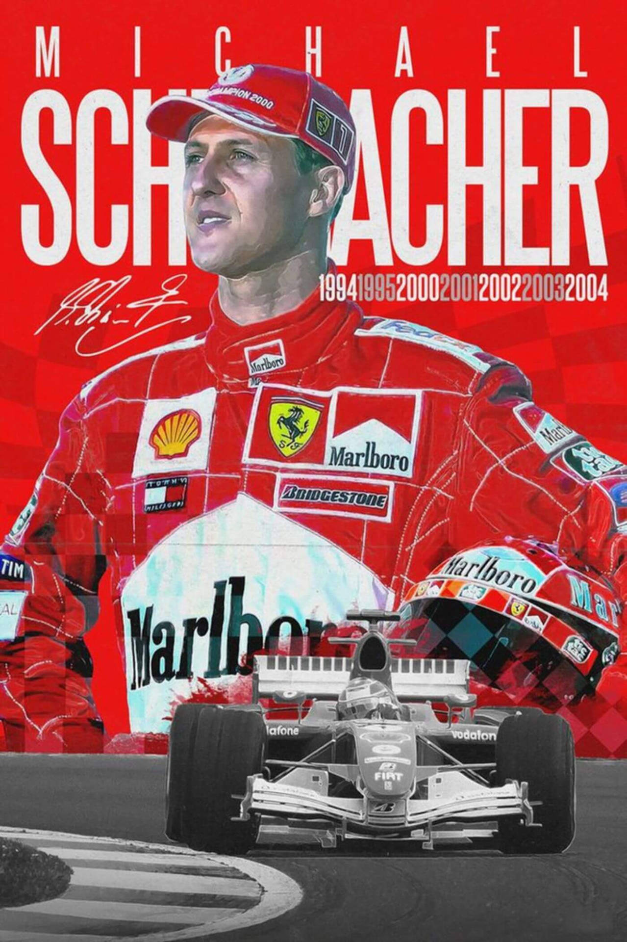 Download Marlboro Suit Michael Schumacher Phone Wallpaper