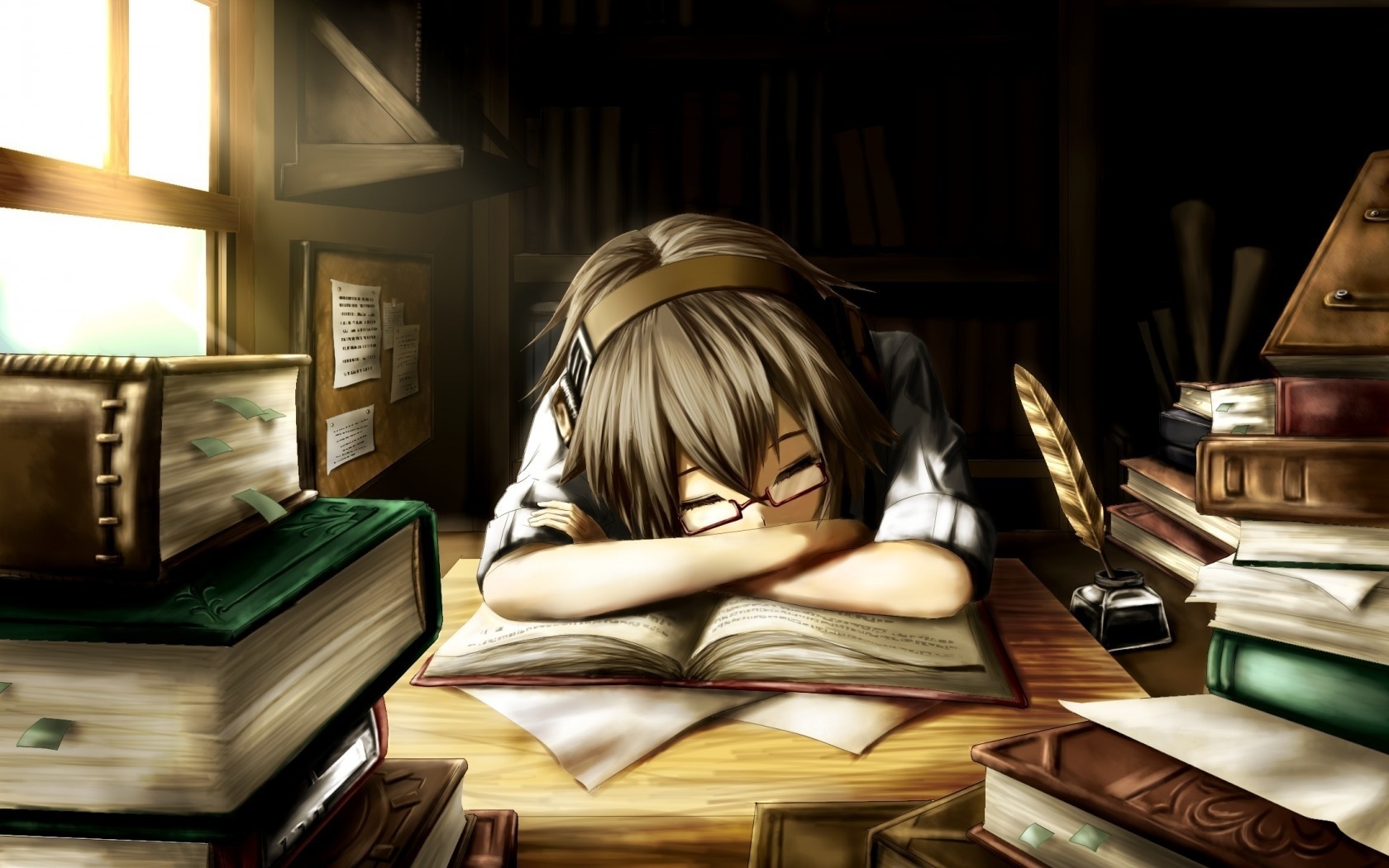 Anime study Wallpaper Download