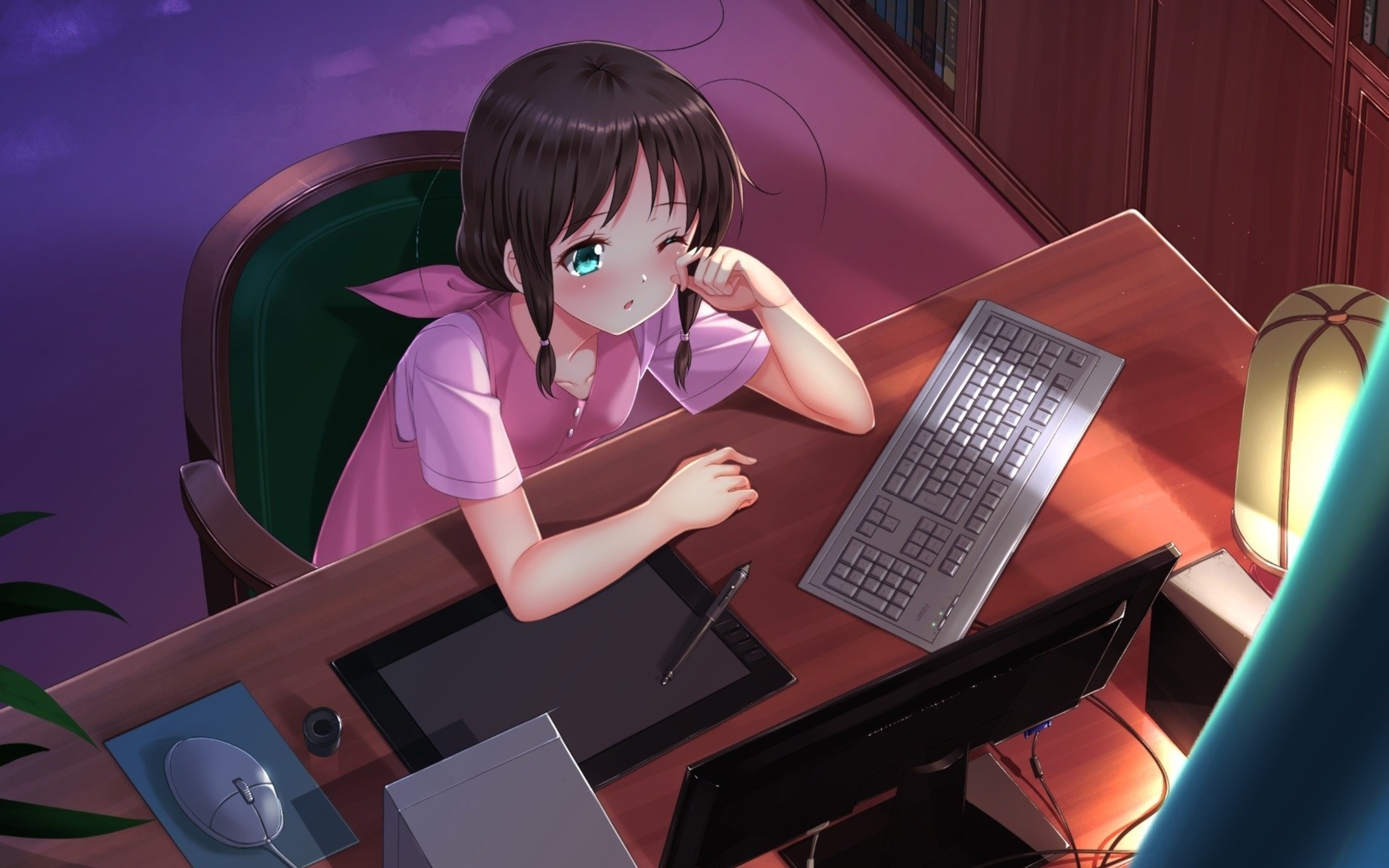 Anime study Wallpaper Download