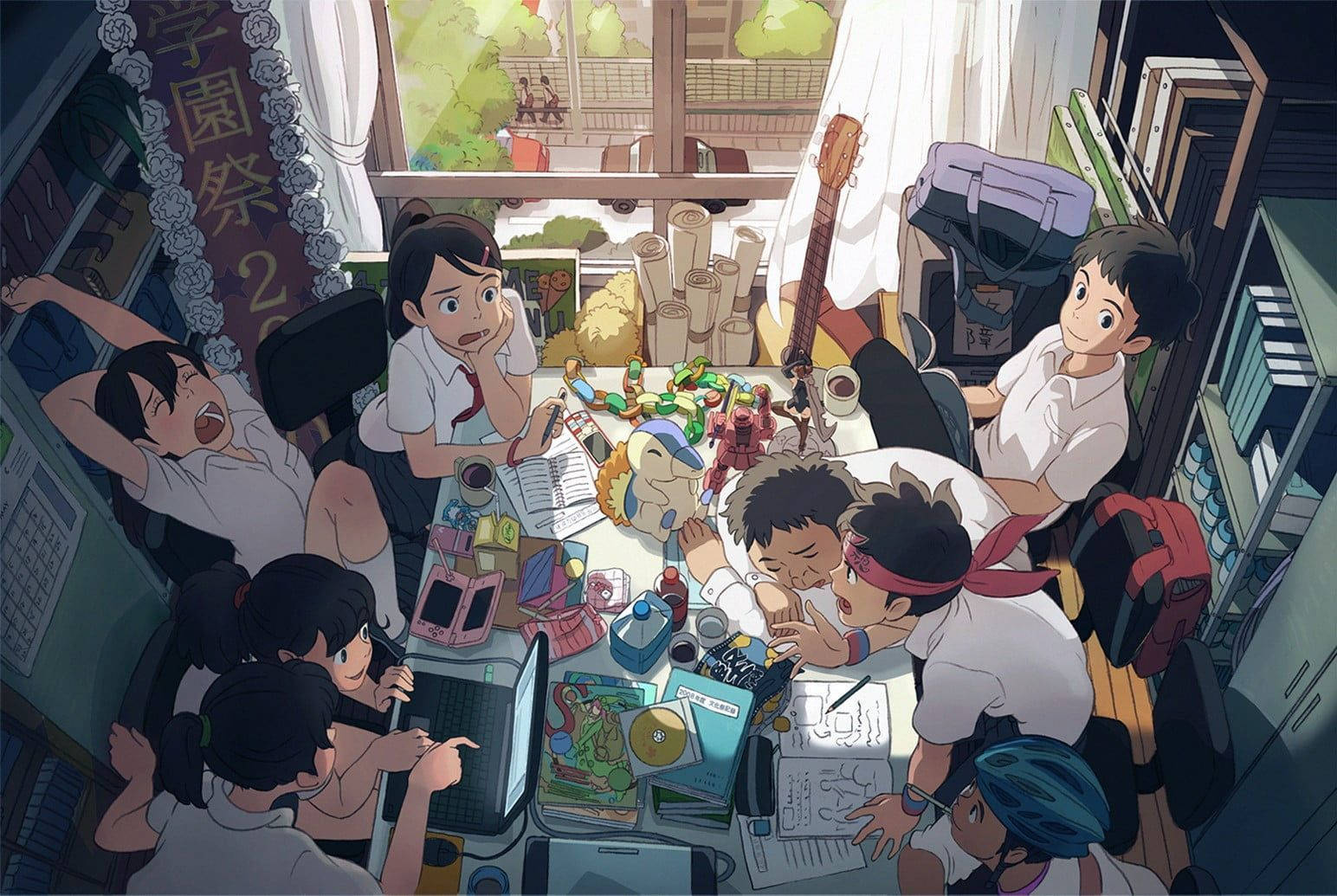 Download Group Anime Aesthetic Studying Wallpaper