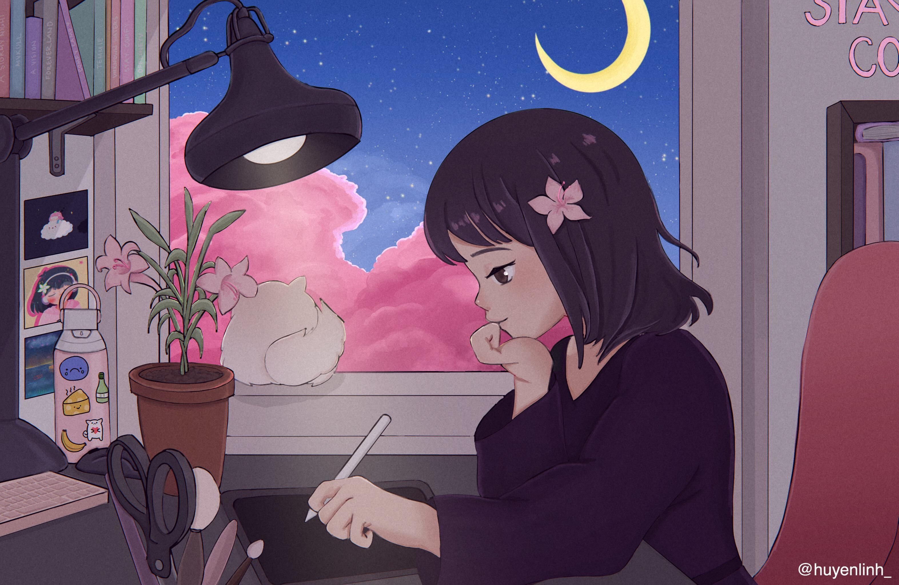 Lofi study Wallpaper Download